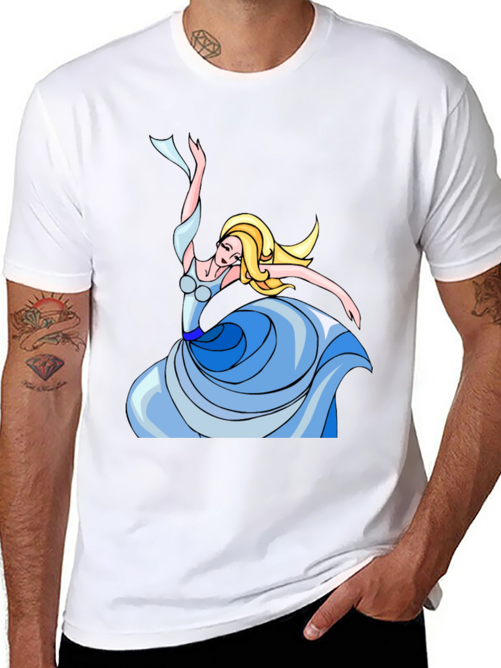 Dancing Princess Graphic Tee - Black Cotton Shirt