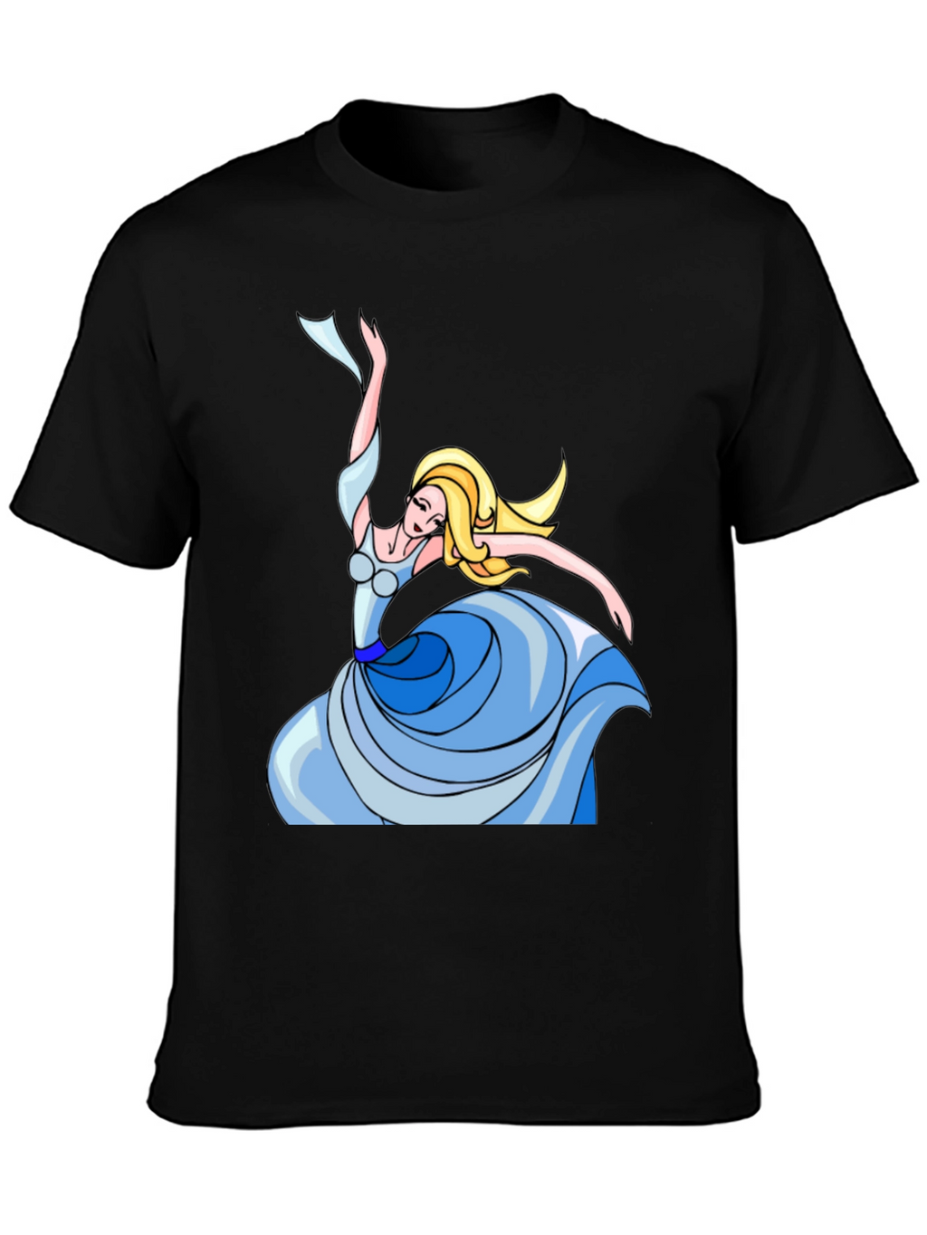 Dancing Princess Graphic Tee - Black Cotton Shirt