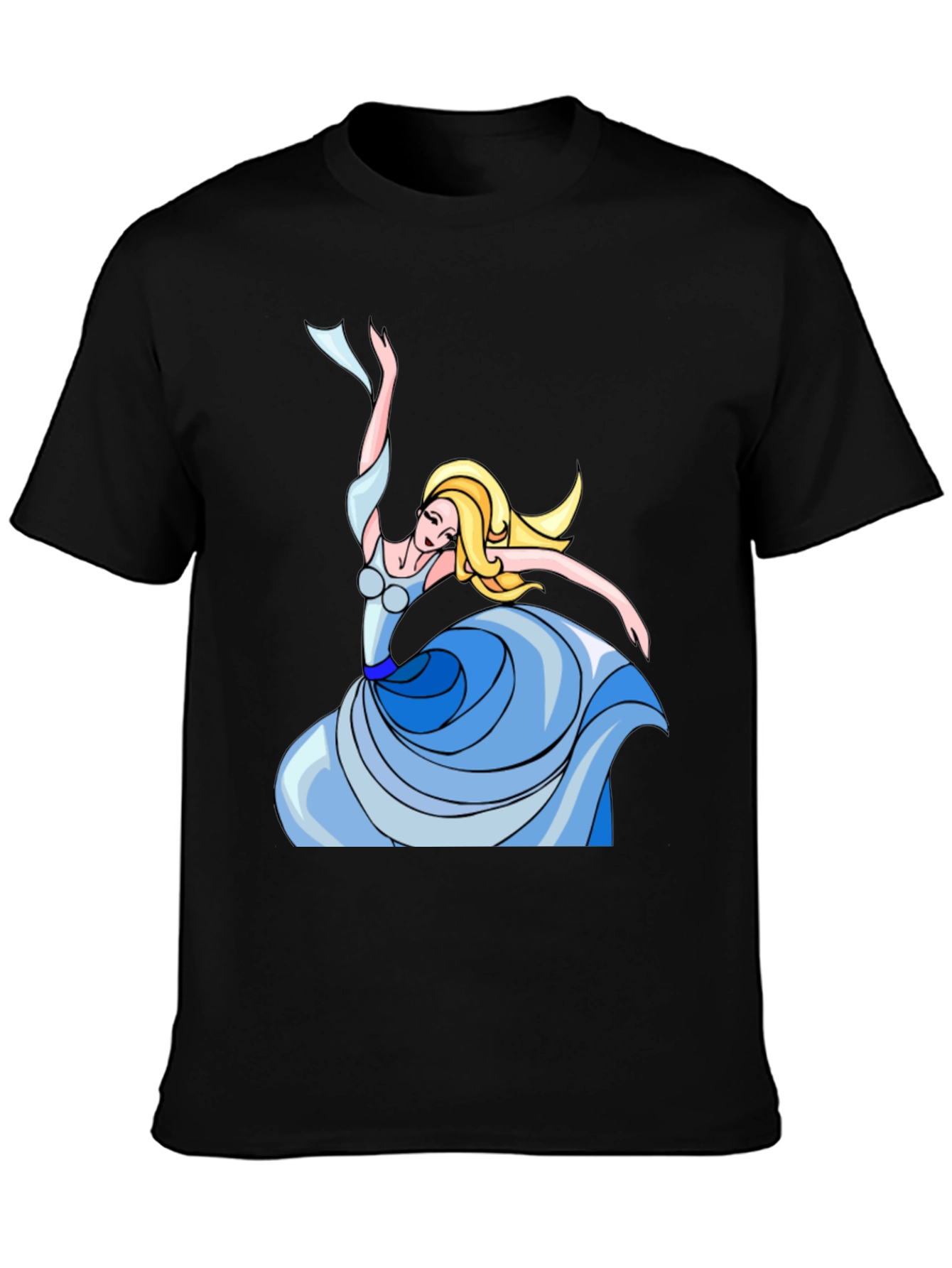 Dancing Princess Graphic Tee - Black Cotton Shirt
