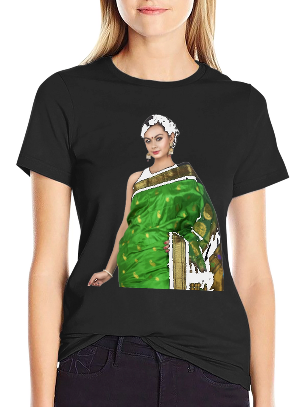 Woman in Saree T-Shirt - Unique Fashion Tee
