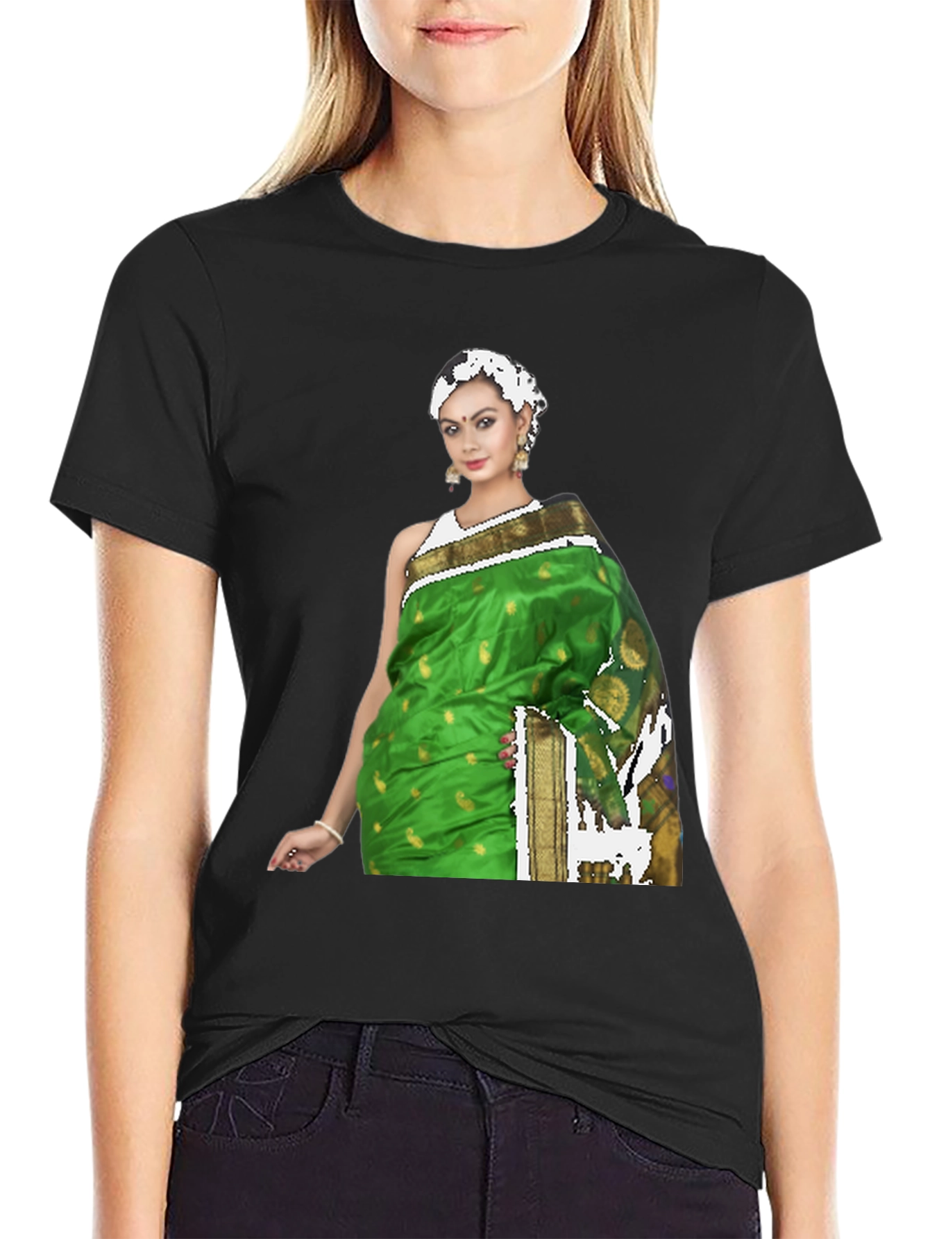 Woman in Saree T-Shirt - Unique Fashion Tee