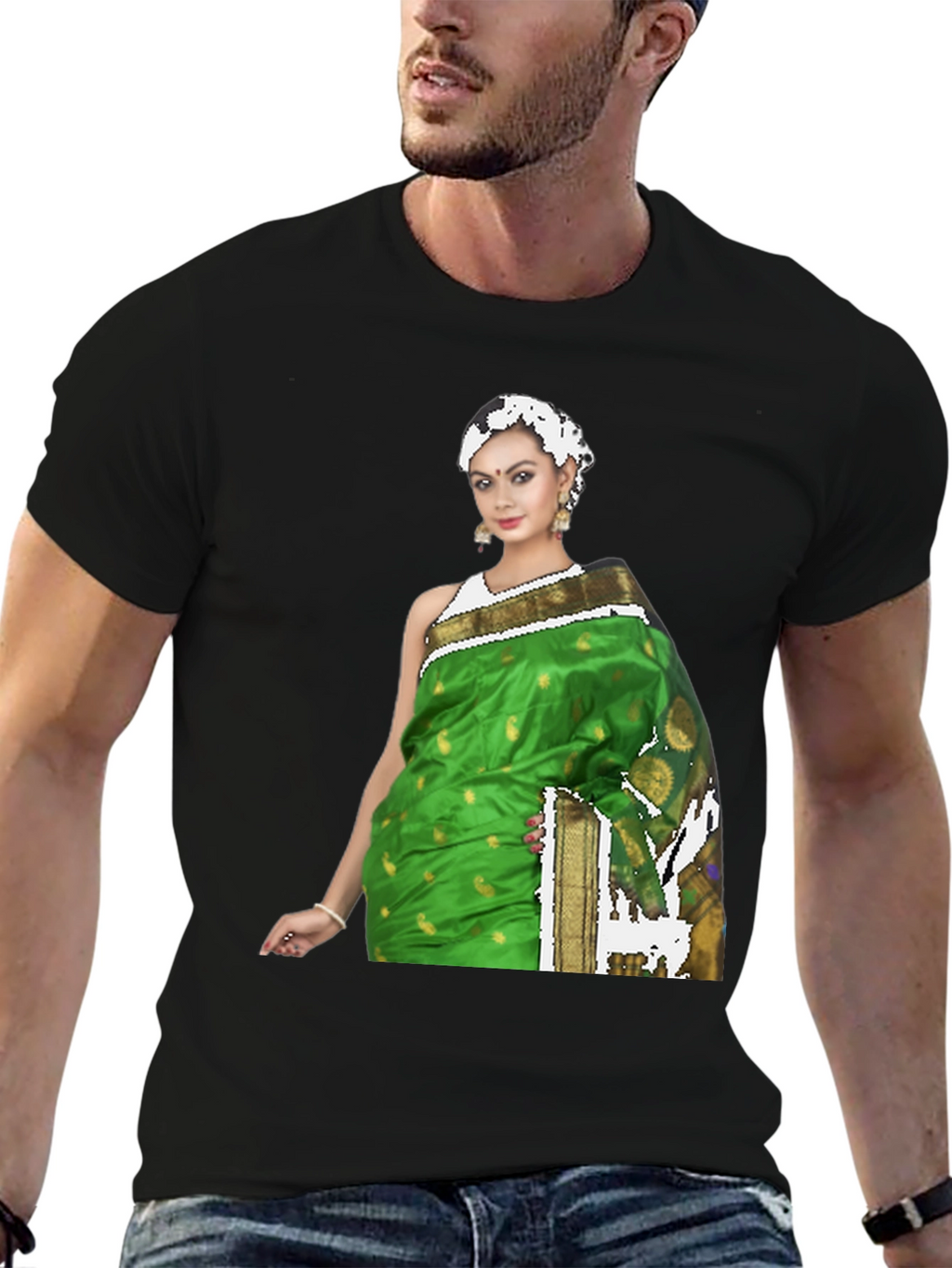 Woman in Saree T-Shirt - Unique Fashion Tee