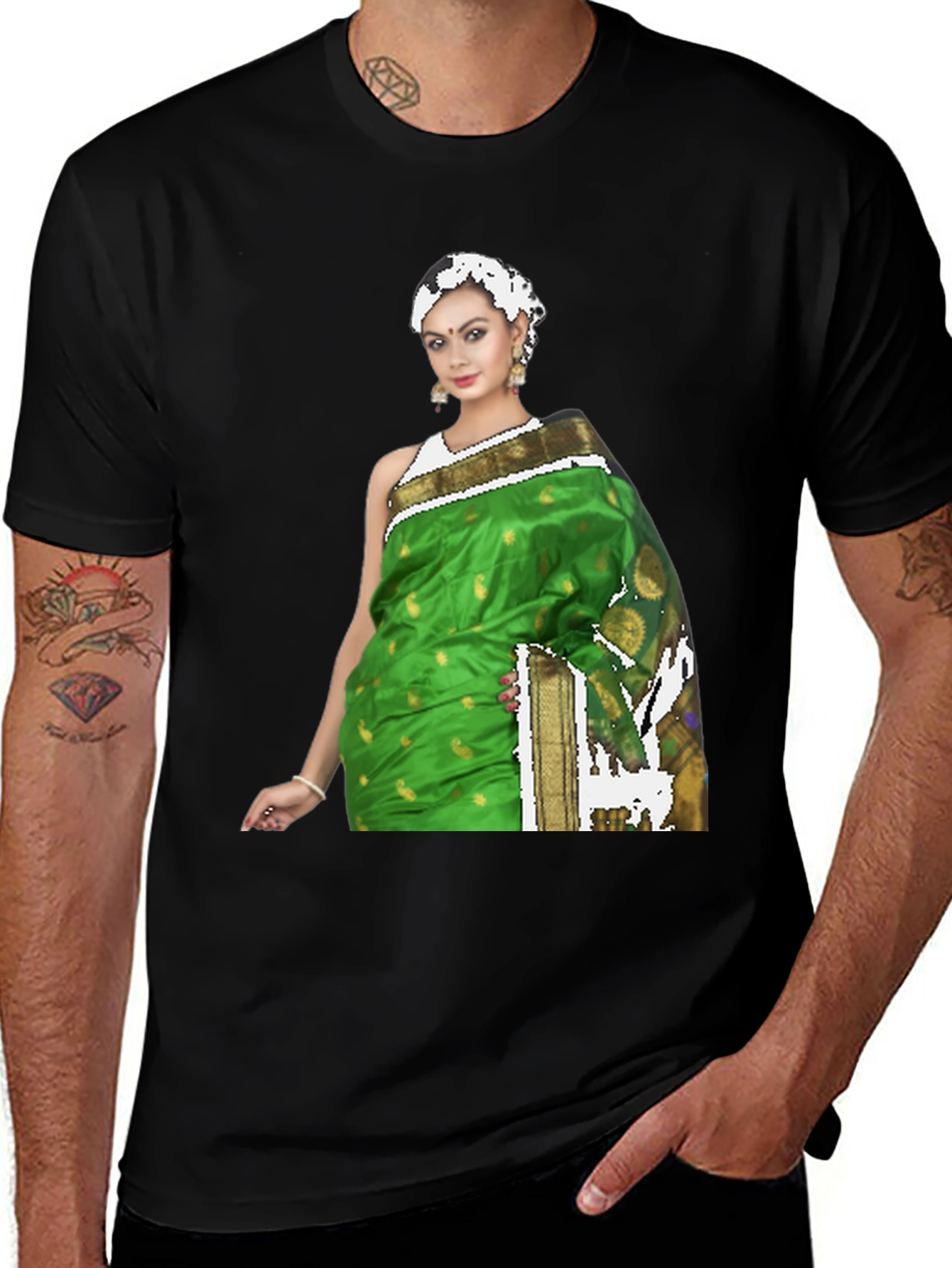 Woman in Saree T-Shirt - Unique Fashion Tee