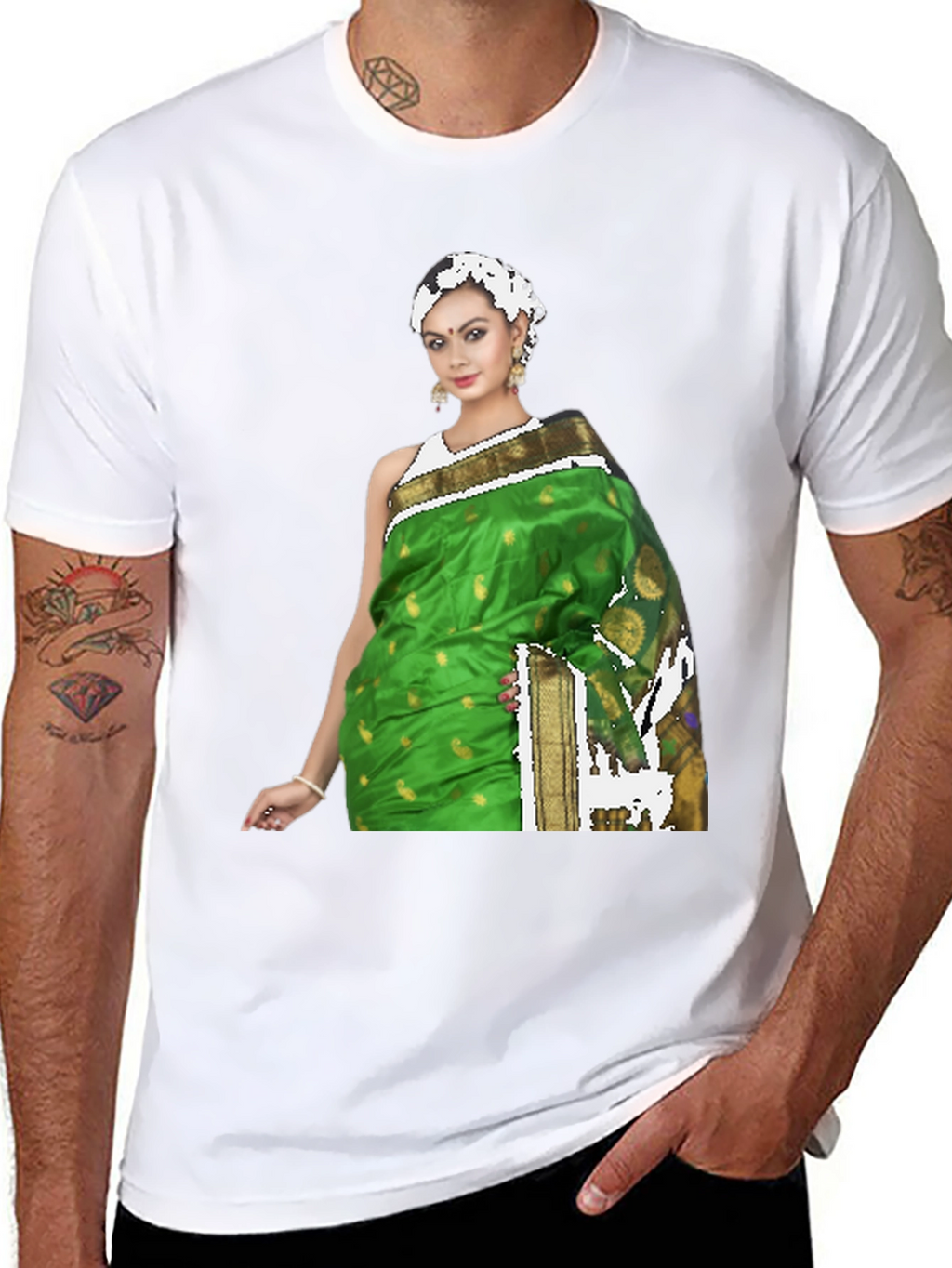 Woman in Saree T-Shirt - Unique Fashion Tee
