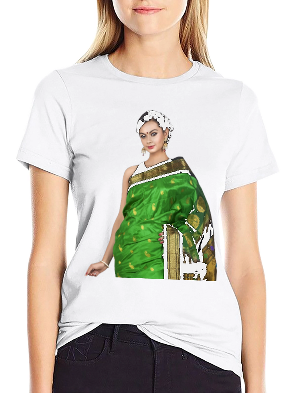 Woman in Saree T-Shirt - Unique Fashion Tee