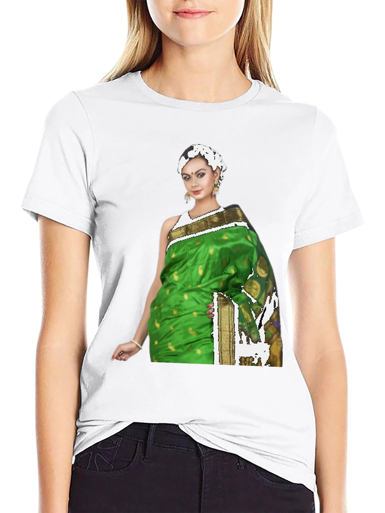 Woman in Saree T-Shirt - Unique Fashion Tee