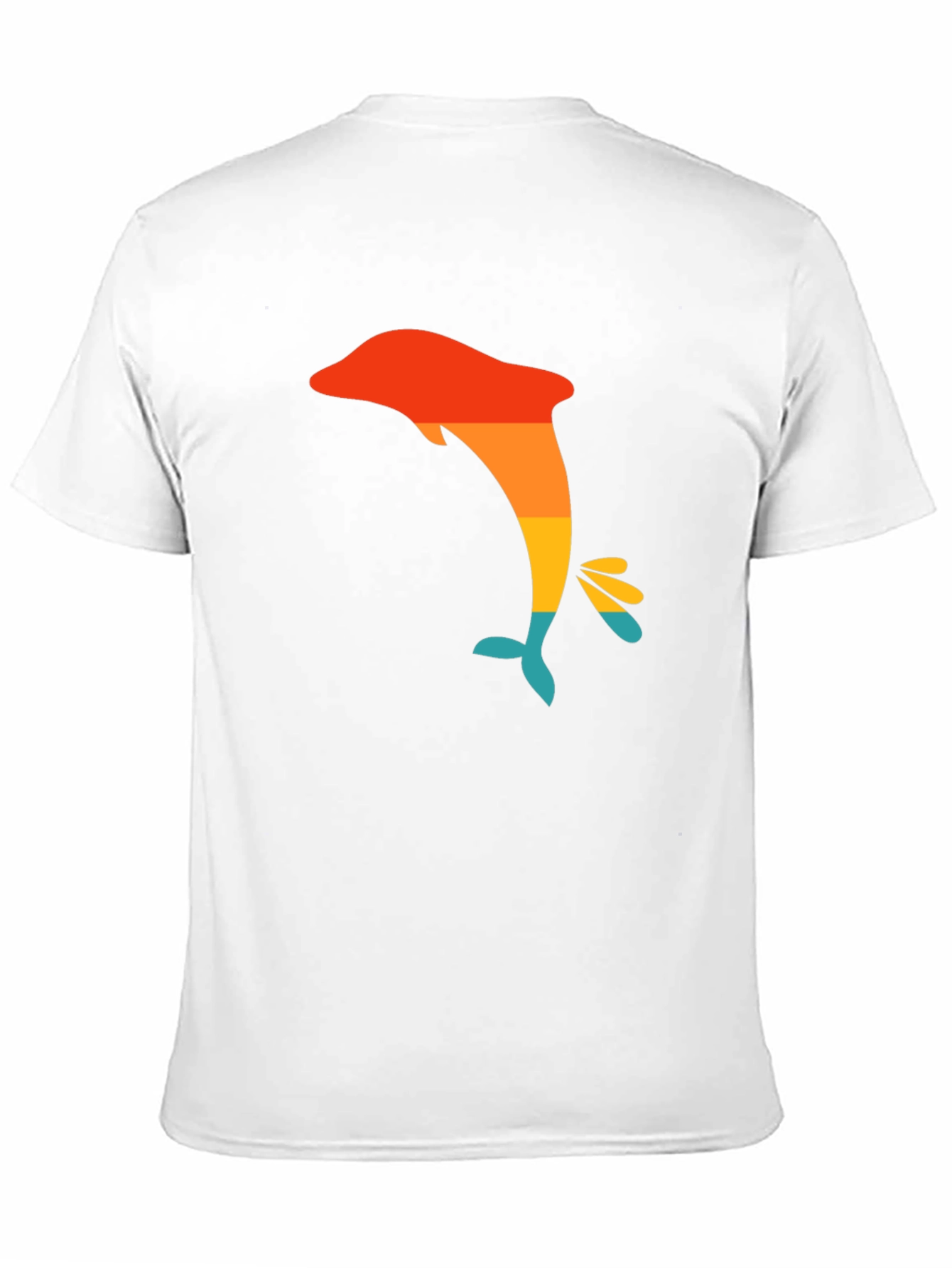 Retro Dolphin Graphic Tee - Black Casual T-Shirt