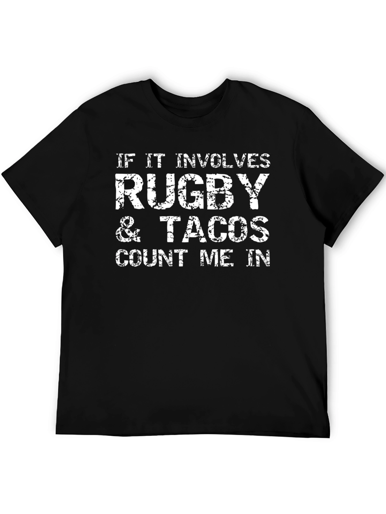 Rugby & Tacos Mens Black T-Shirt