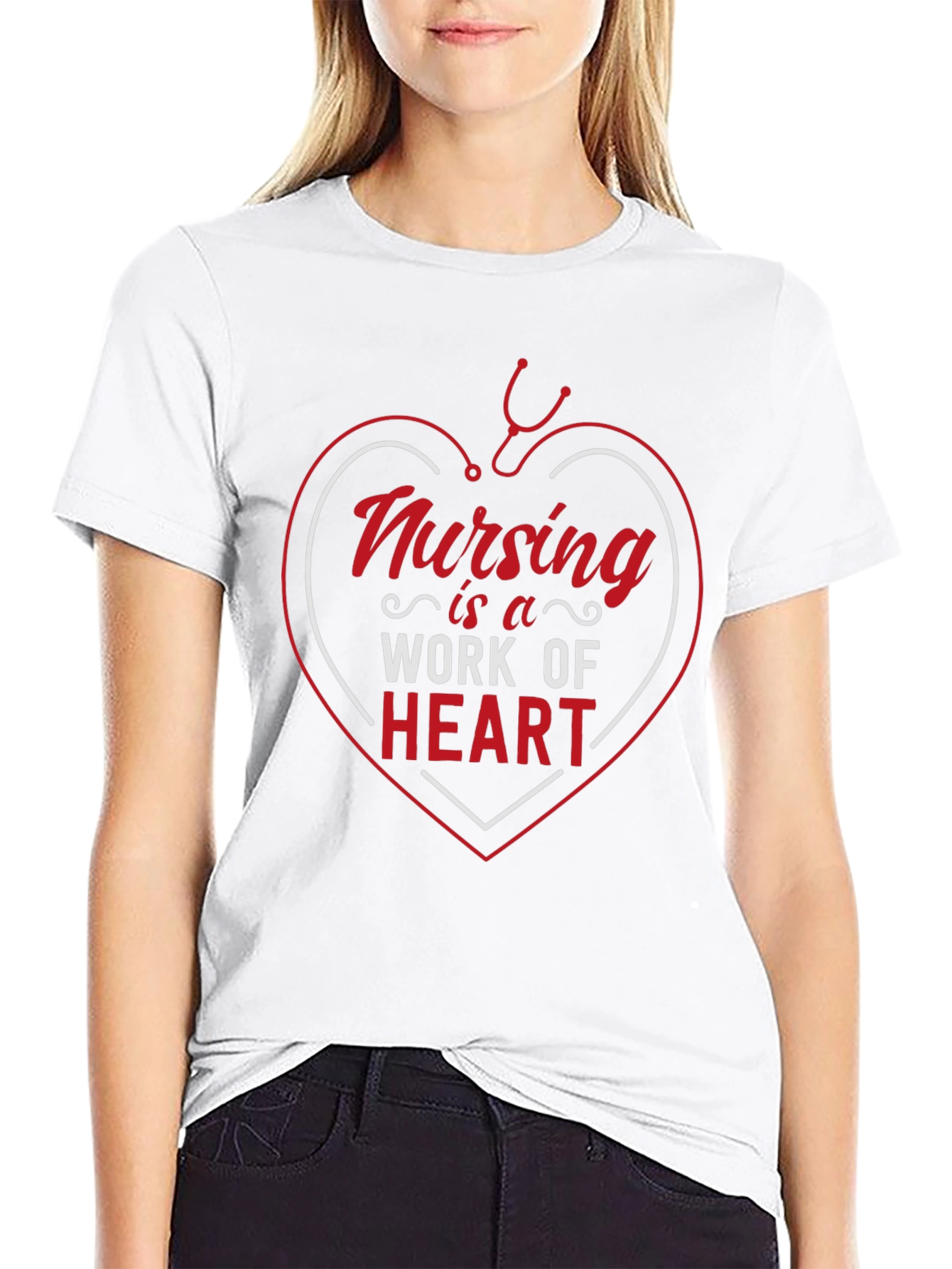 Nursing is a Work of Heart Graphic Tee