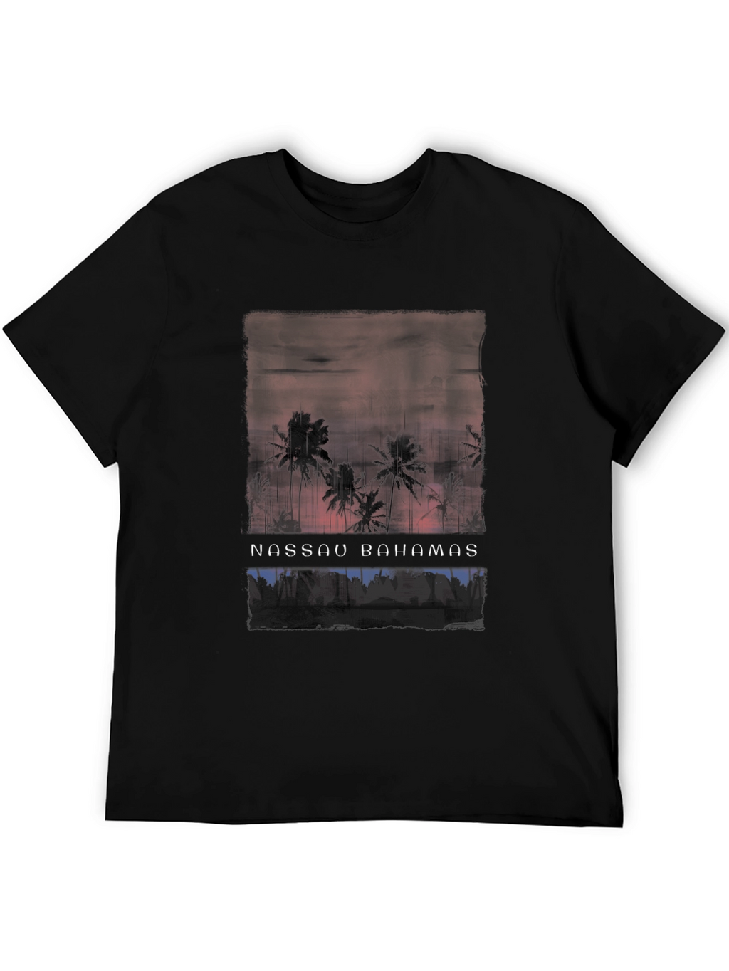Nassau Bahamas Palm Tree Sunset Graphic Tee
