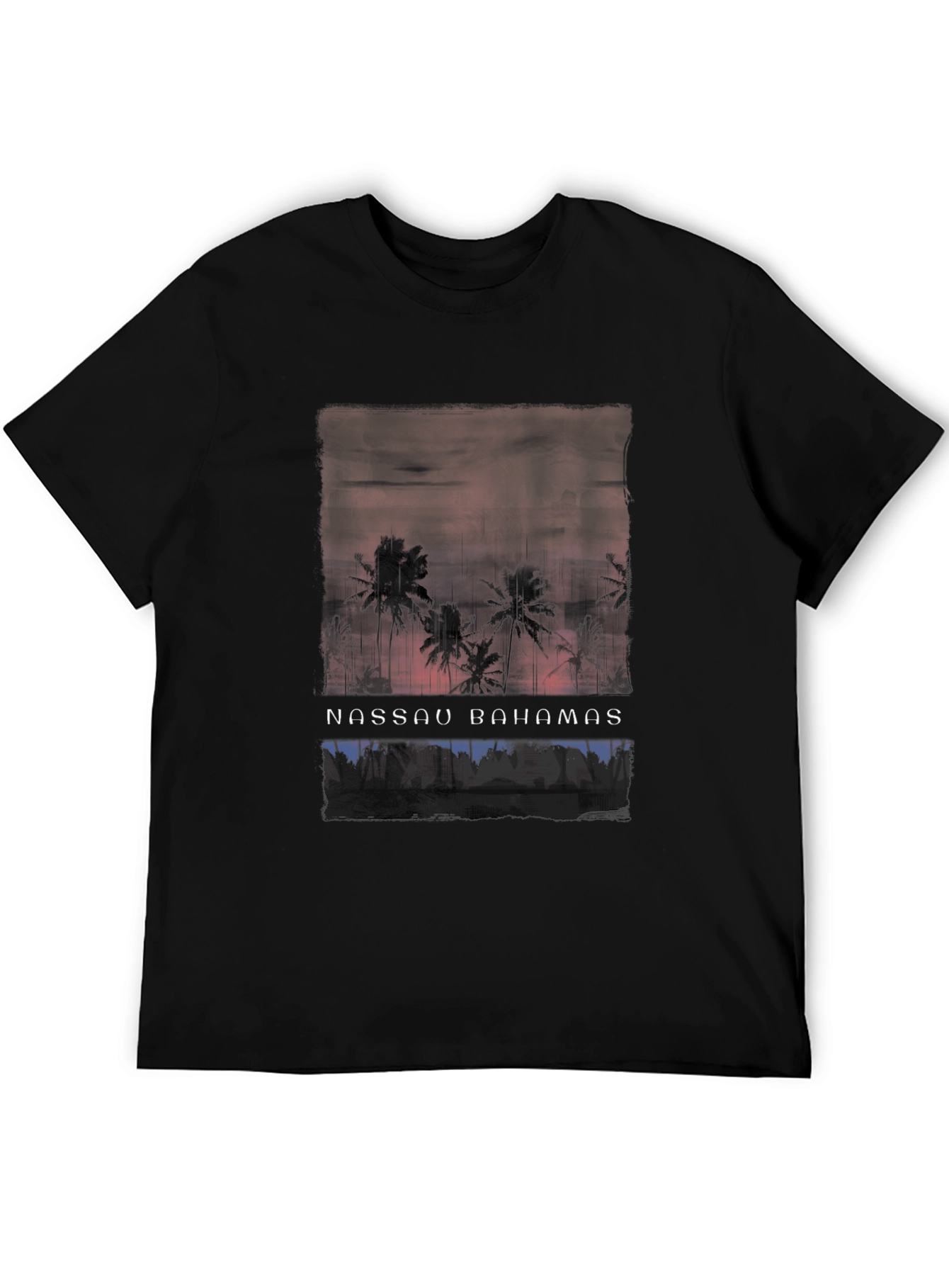 Nassau Bahamas Palm Tree Sunset Graphic Tee