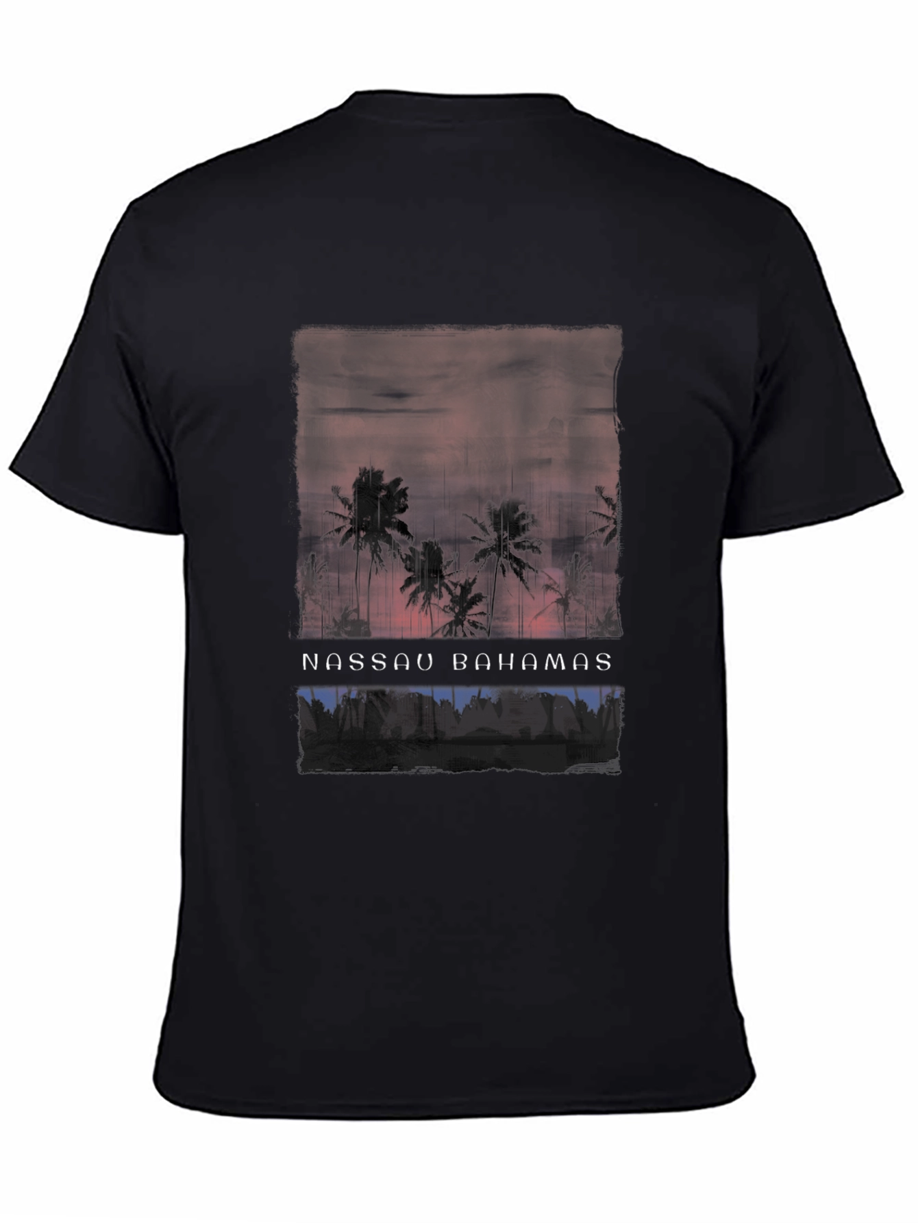 Nassau Bahamas Palm Tree Sunset Graphic Tee