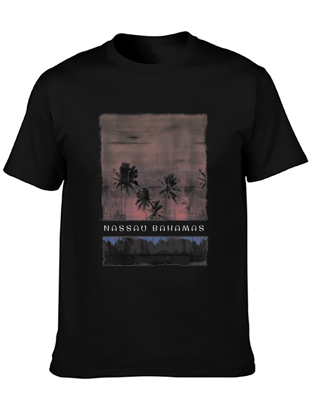 Nassau Bahamas Palm Tree Sunset Graphic Tee