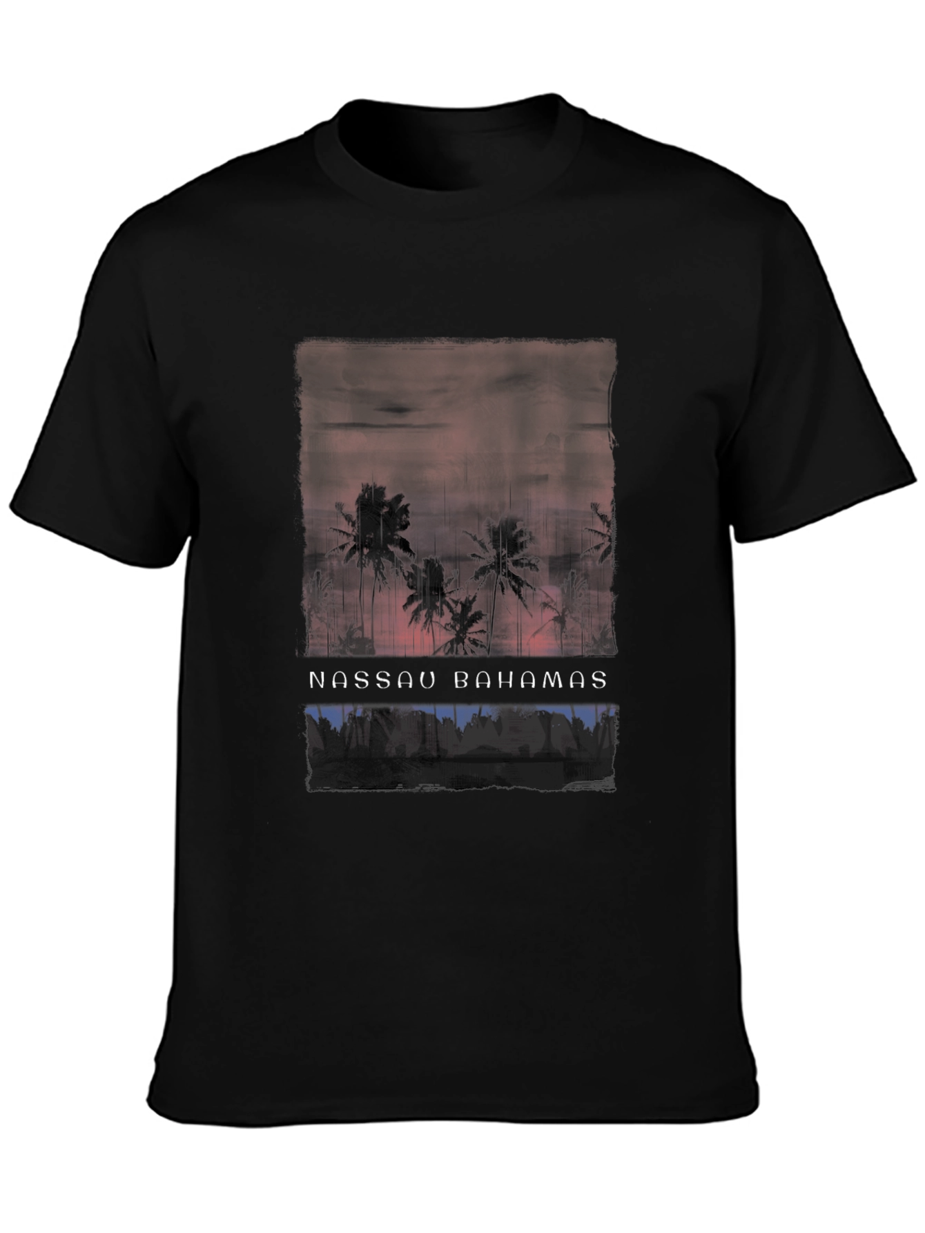 Nassau Bahamas Palm Tree Sunset Graphic Tee