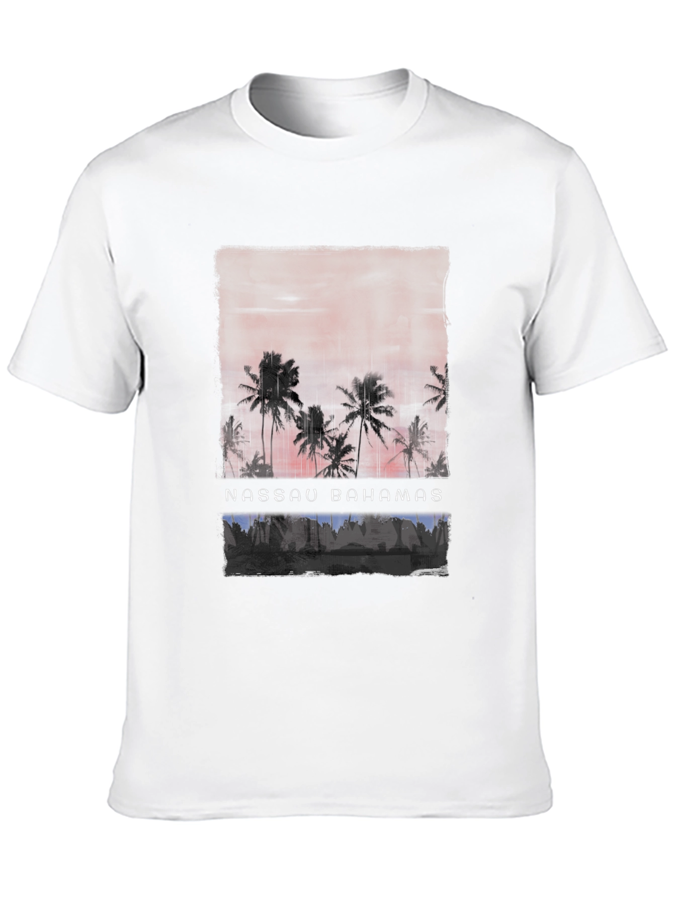 Nassau Bahamas Palm Tree Sunset Graphic Tee