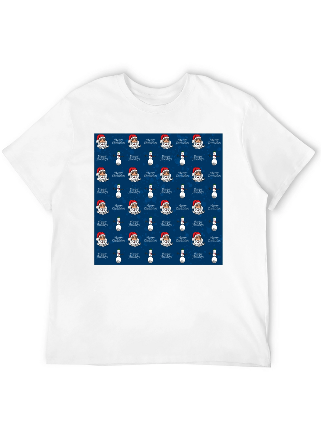 Novelty Christmas Santa & Snowman Print T-Shirt