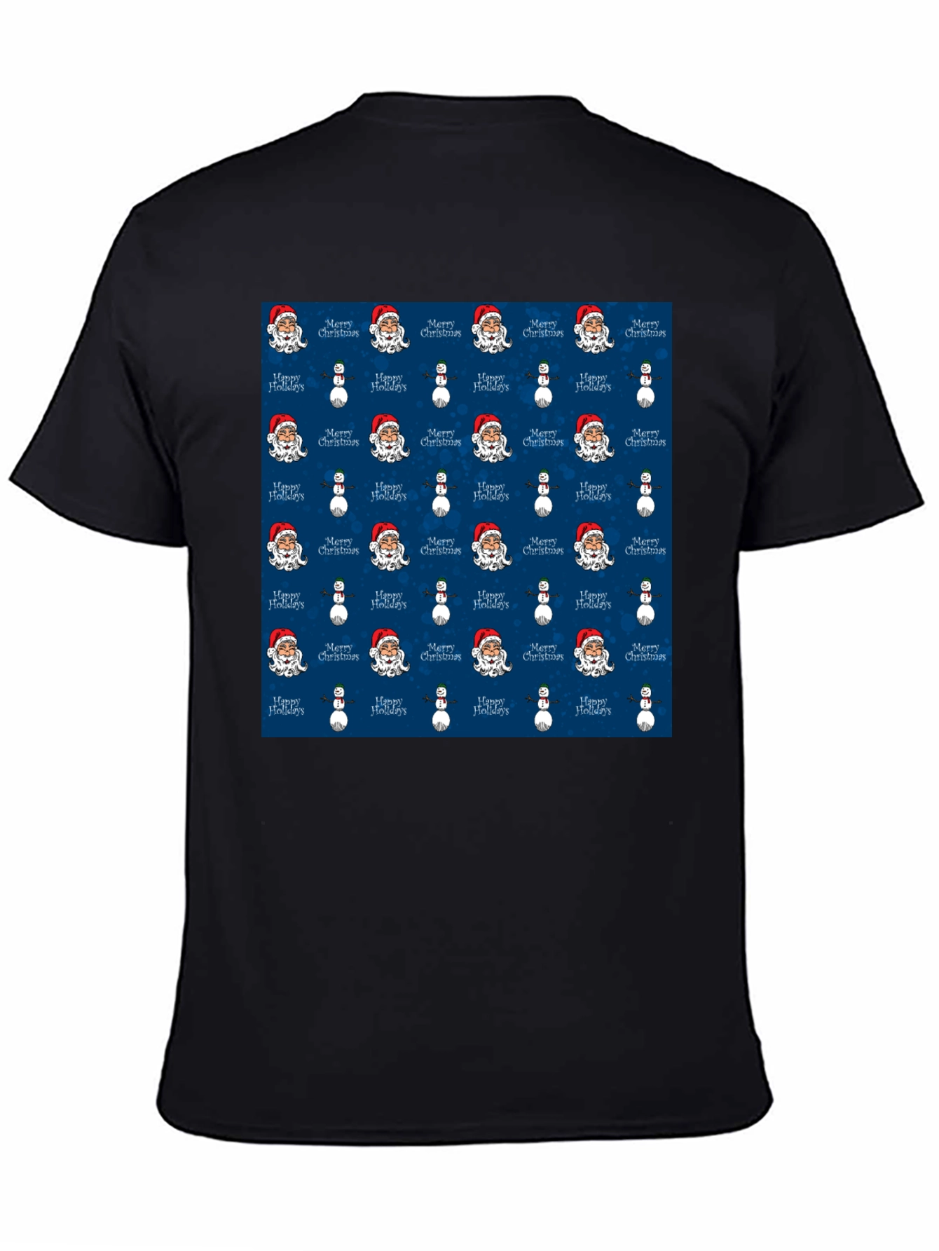 Novelty Christmas Santa & Snowman Print T-Shirt