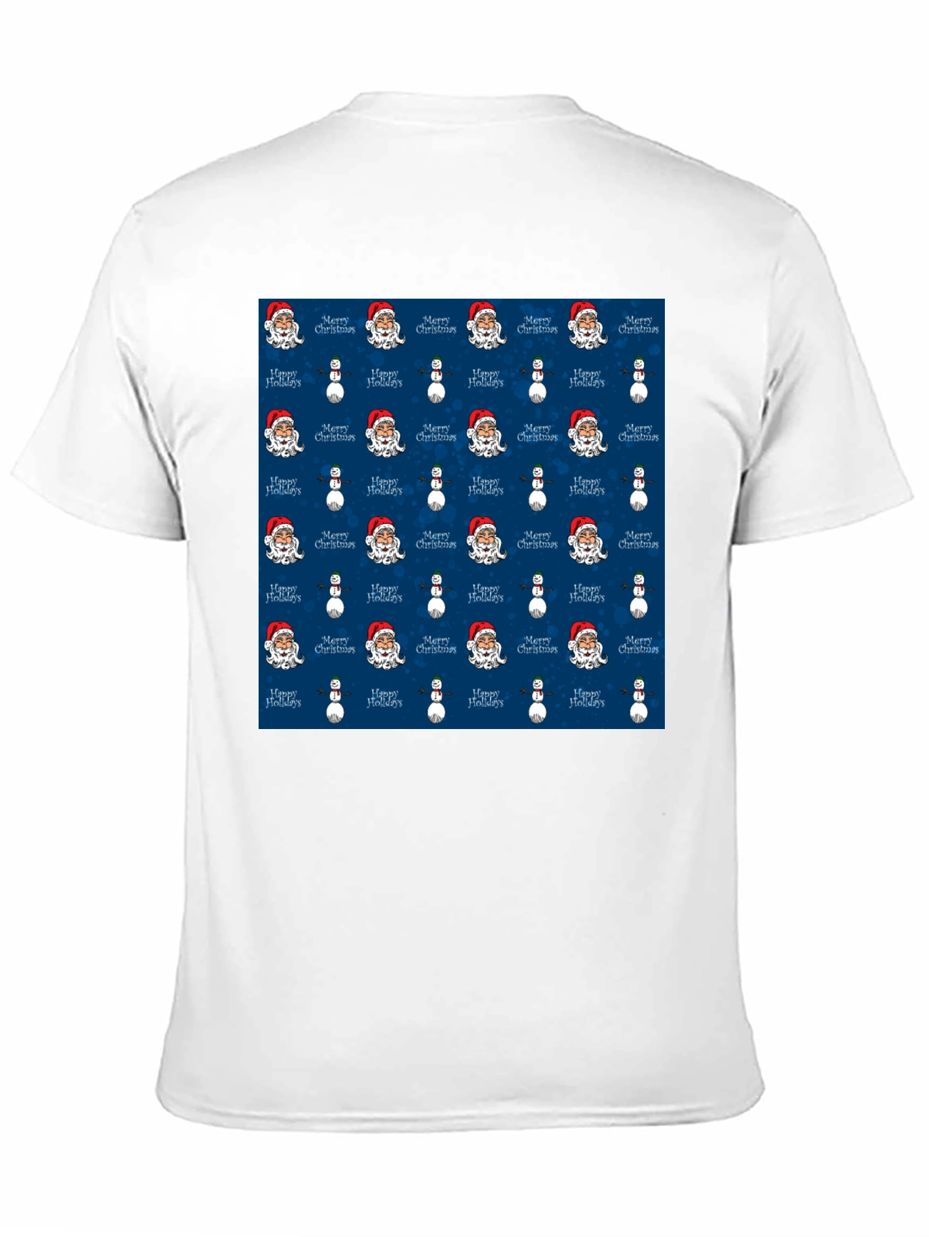 Novelty Christmas Santa & Snowman Print T-Shirt