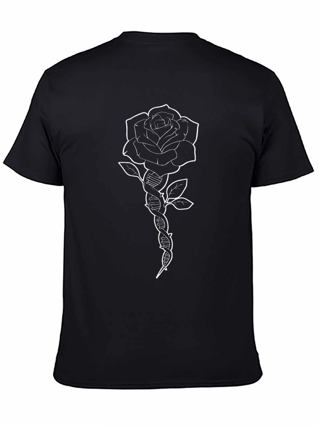 Rose DNA Graphic Tee - Black Cotton T-Shirt