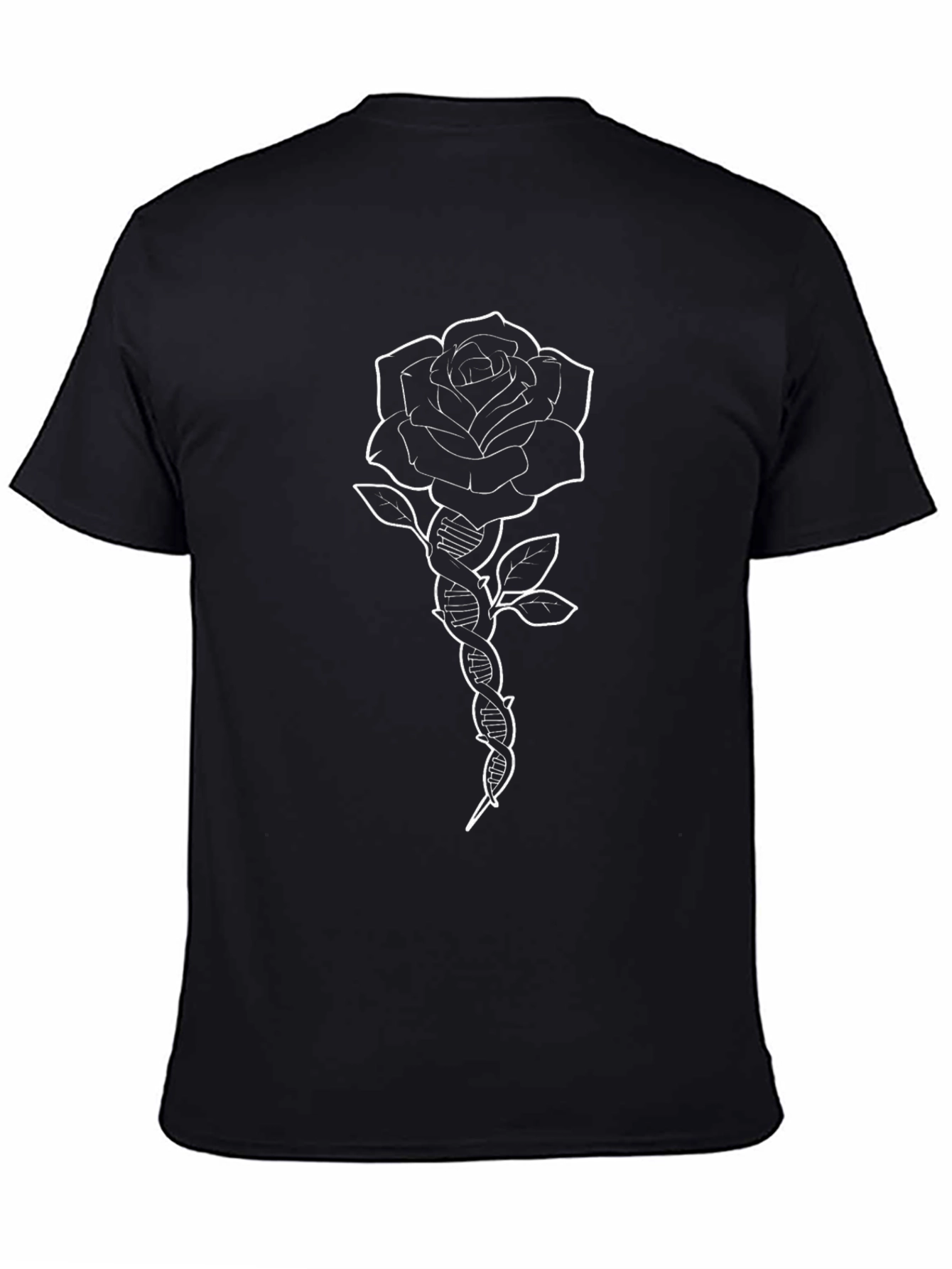 Rose DNA Graphic Tee - Black Cotton T-Shirt