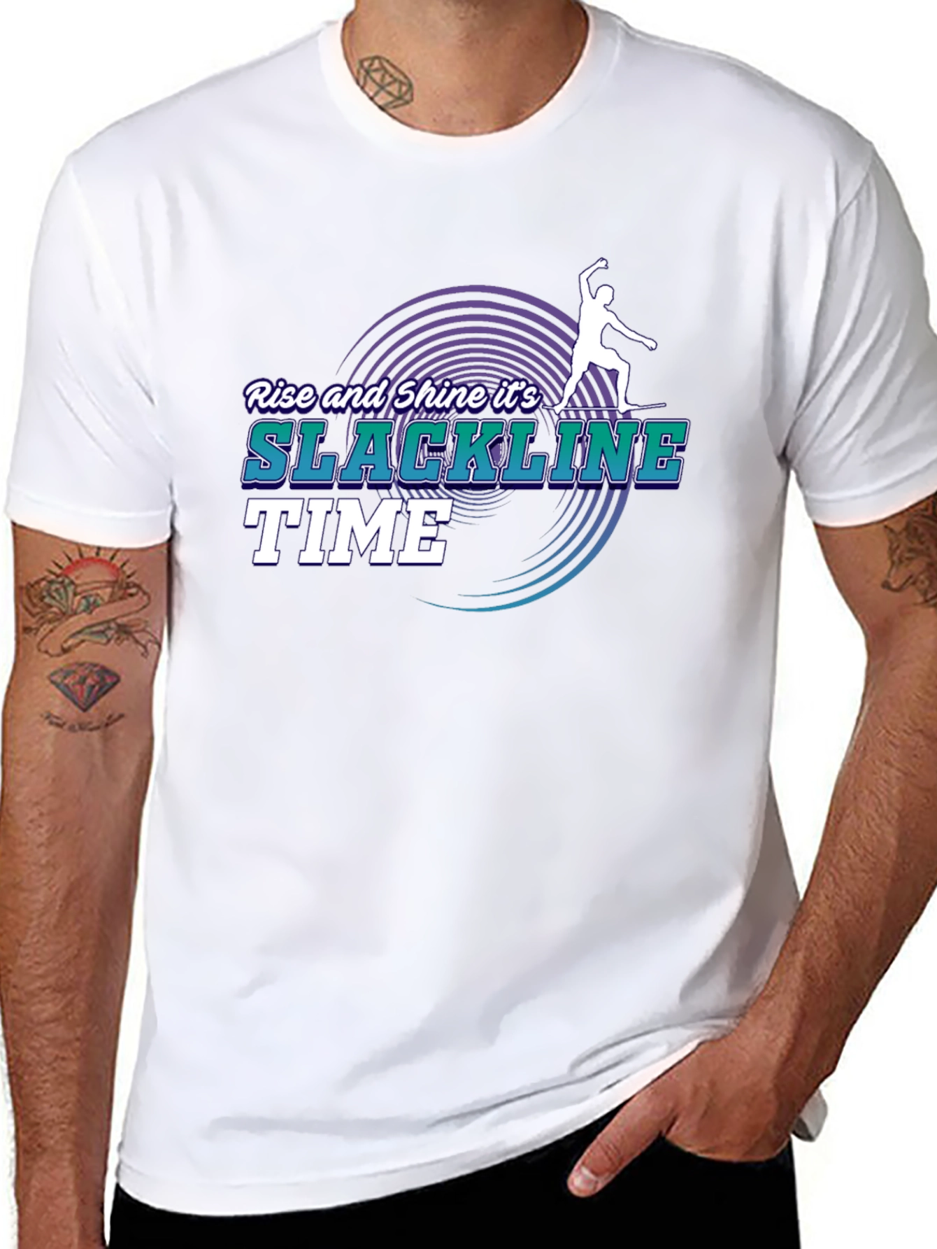 Slackline Time T-Shirt: Rise and Shine