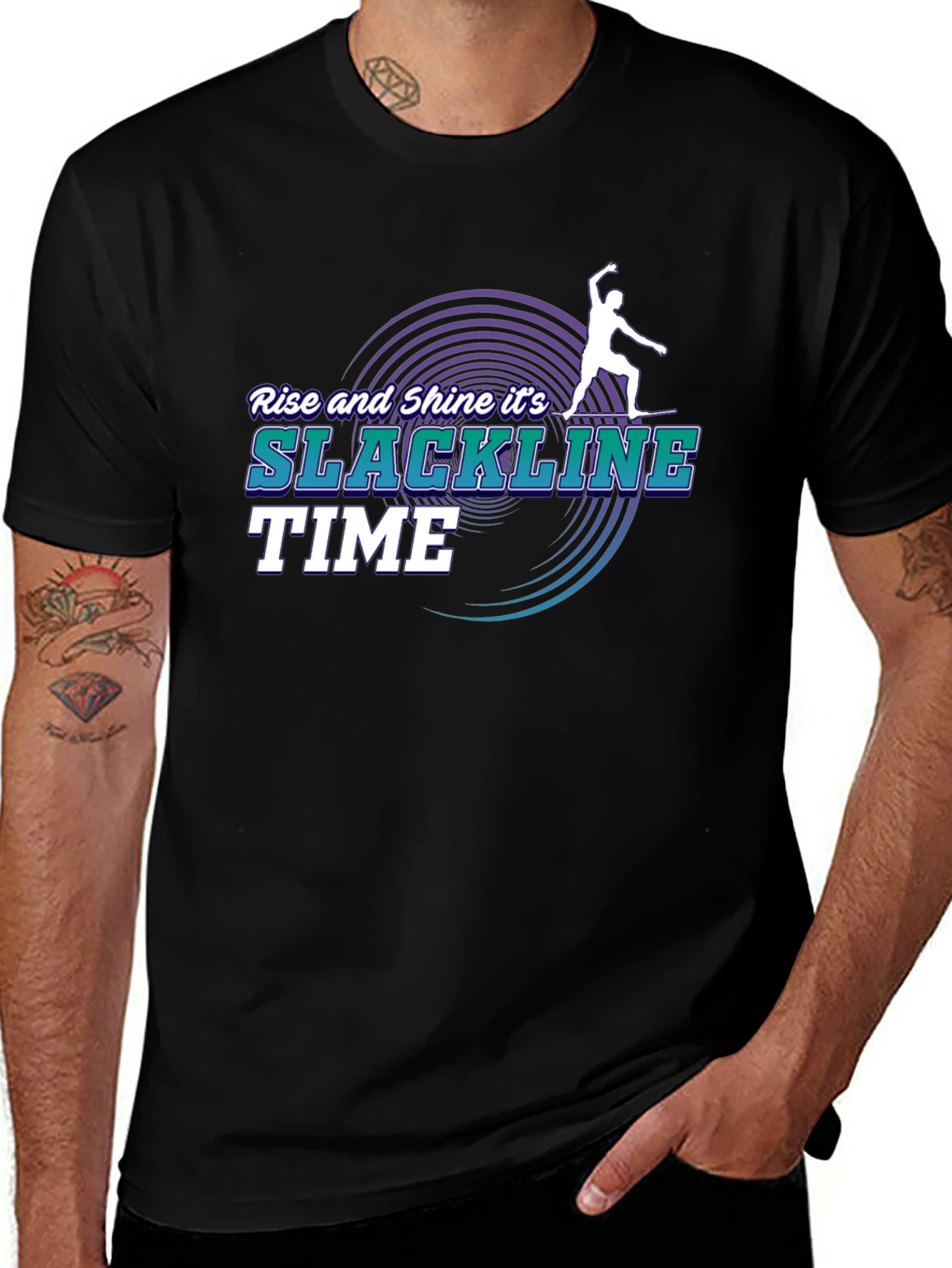 Slackline Time T-Shirt: Rise and Shine