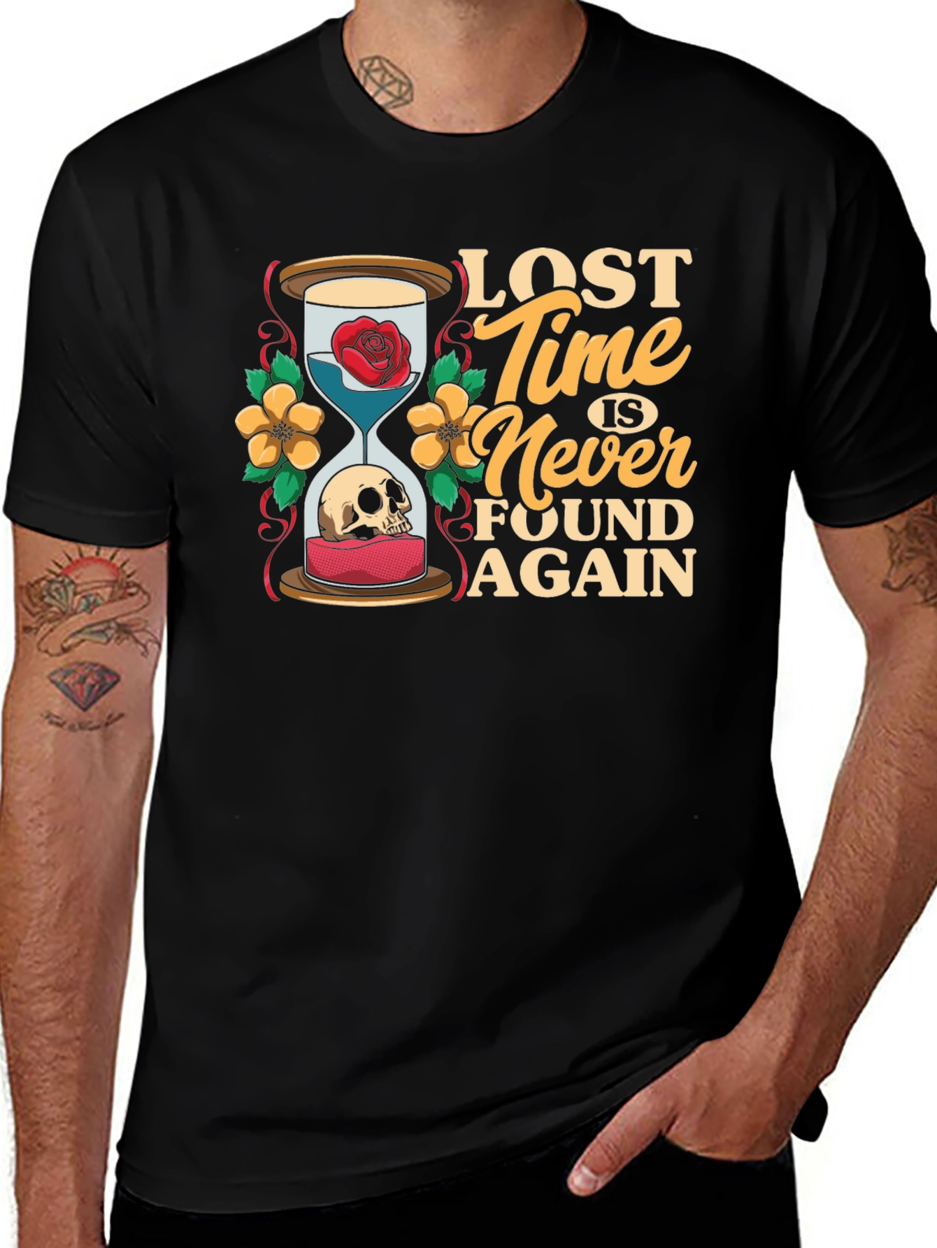 Lost Time Hourglass Graphic T-Shirt