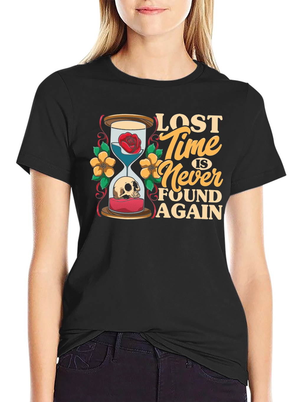 Lost Time Hourglass Graphic T-Shirt