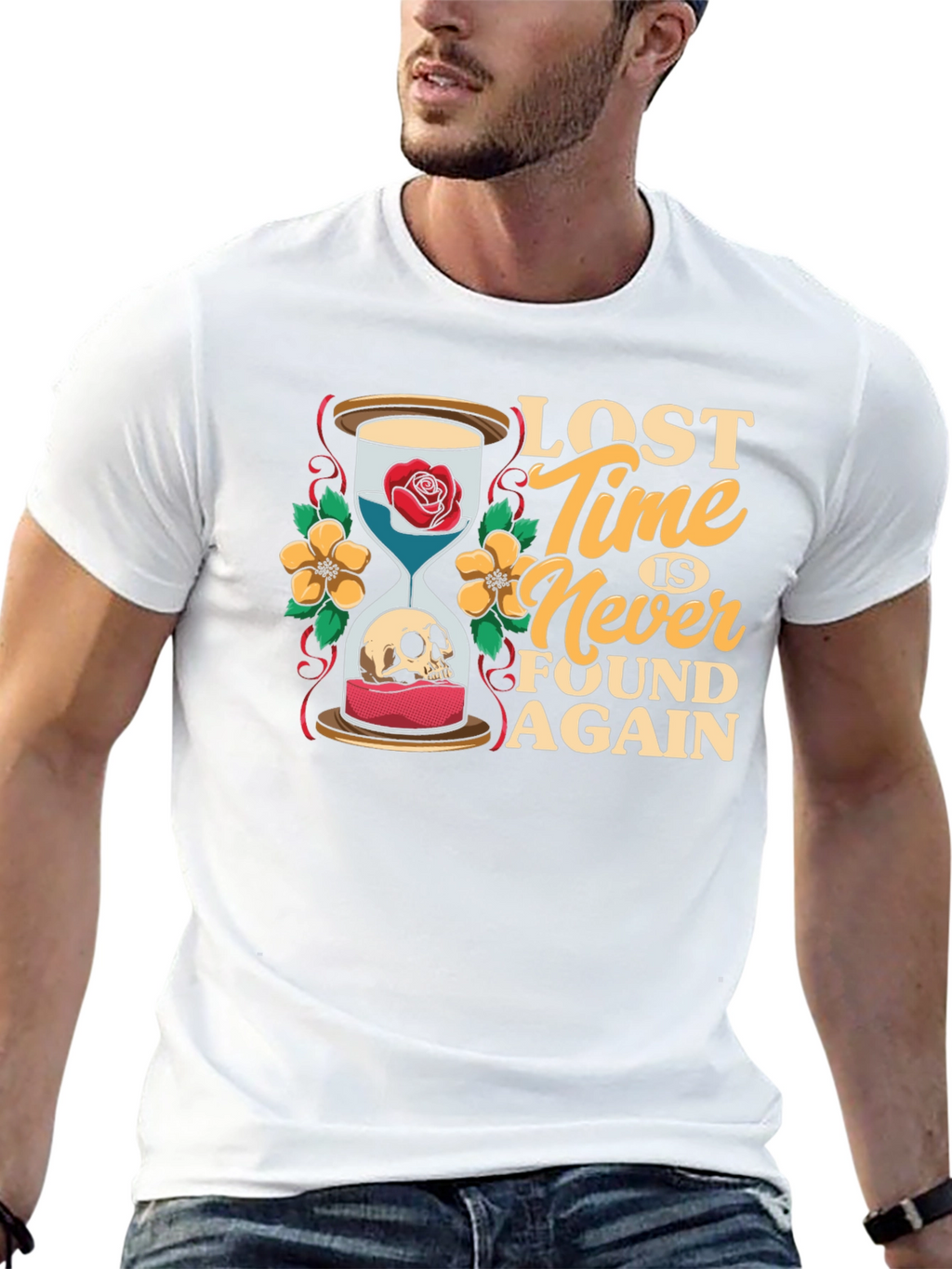 Lost Time Hourglass Graphic T-Shirt