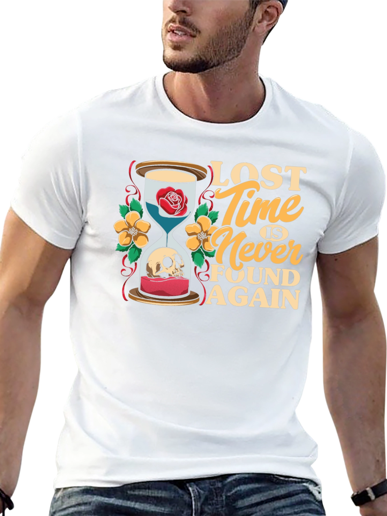 Lost Time Hourglass Graphic T-Shirt