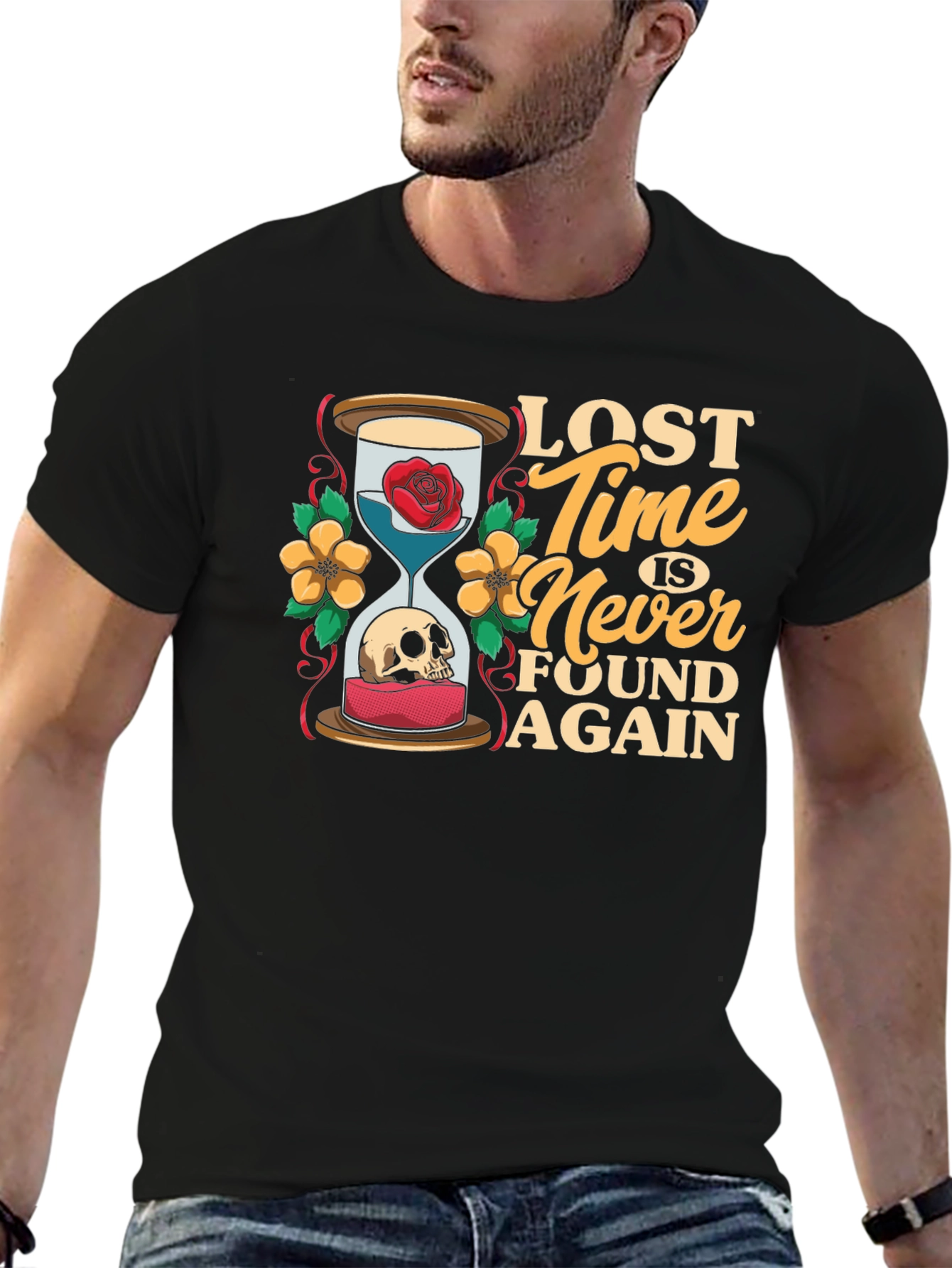 Lost Time Hourglass Graphic T-Shirt
