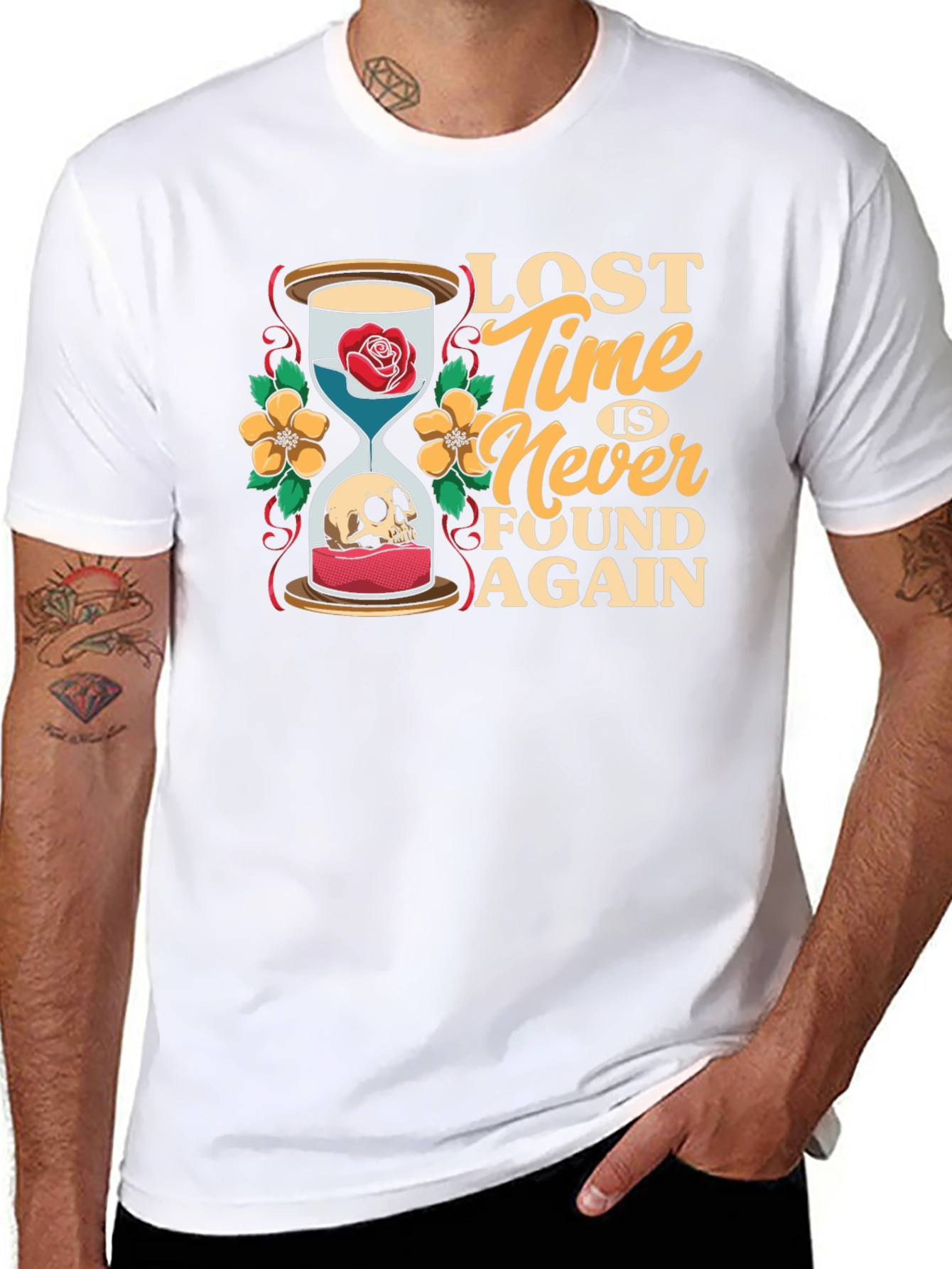 Lost Time Hourglass Graphic T-Shirt