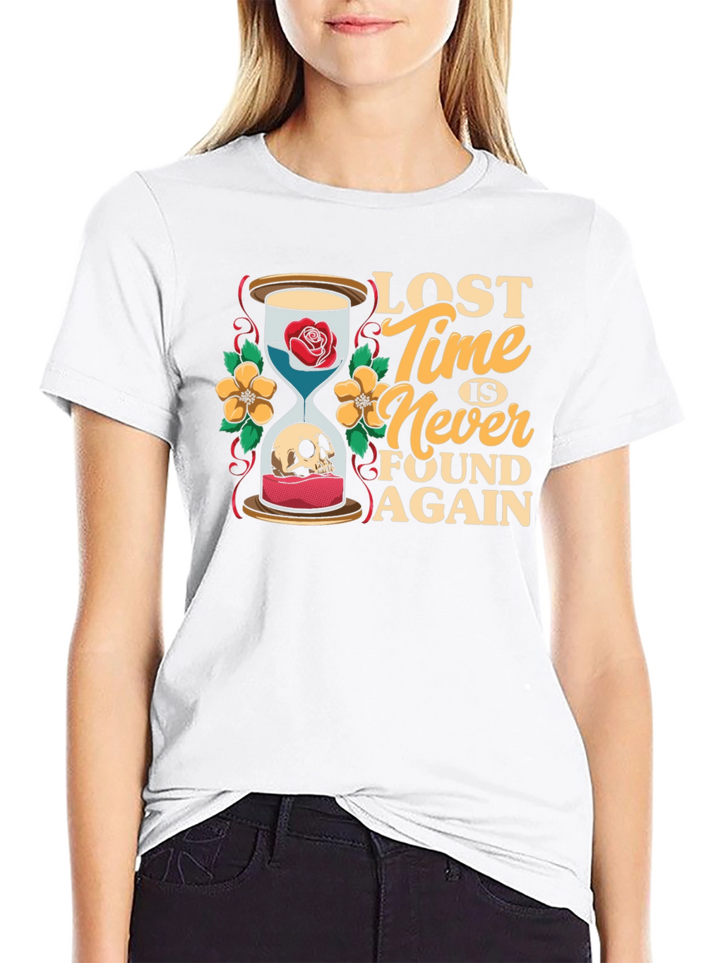 Lost Time Hourglass Graphic T-Shirt
