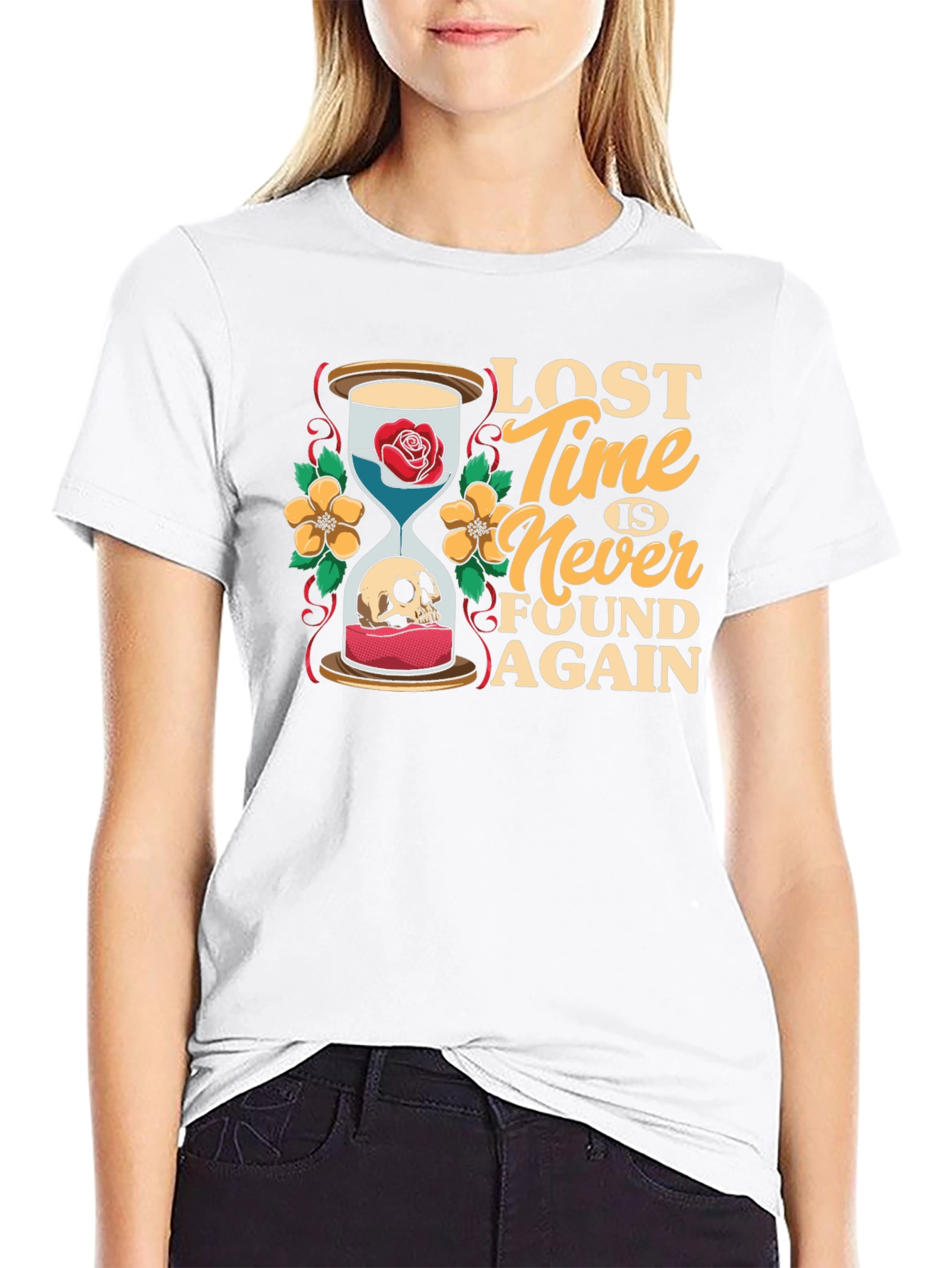 Lost Time Hourglass Graphic T-Shirt