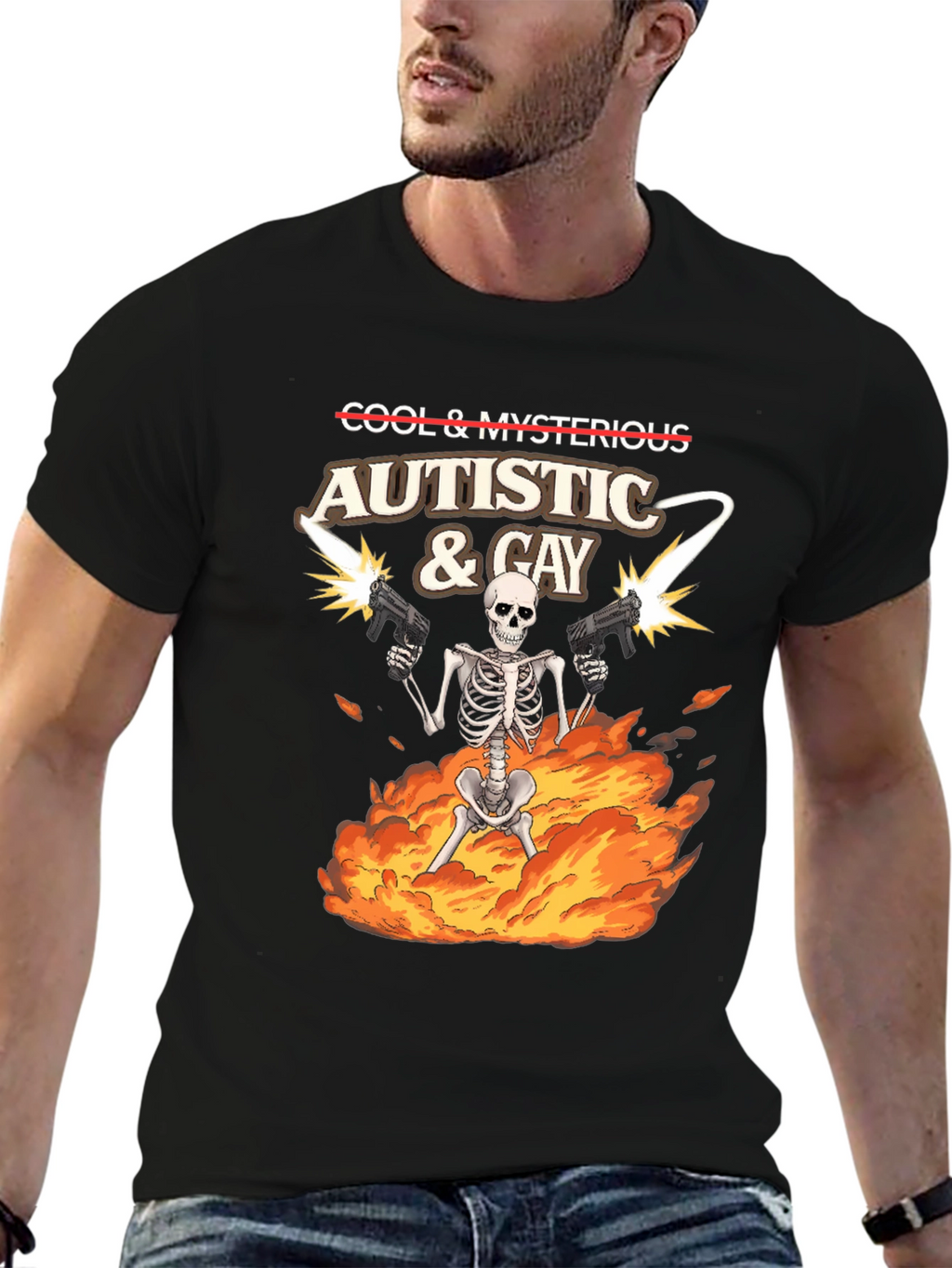 Autistic & Gay Skeleton T-Shirt