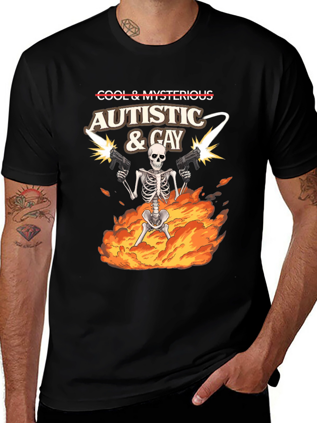 Autistic & Gay Skeleton T-Shirt