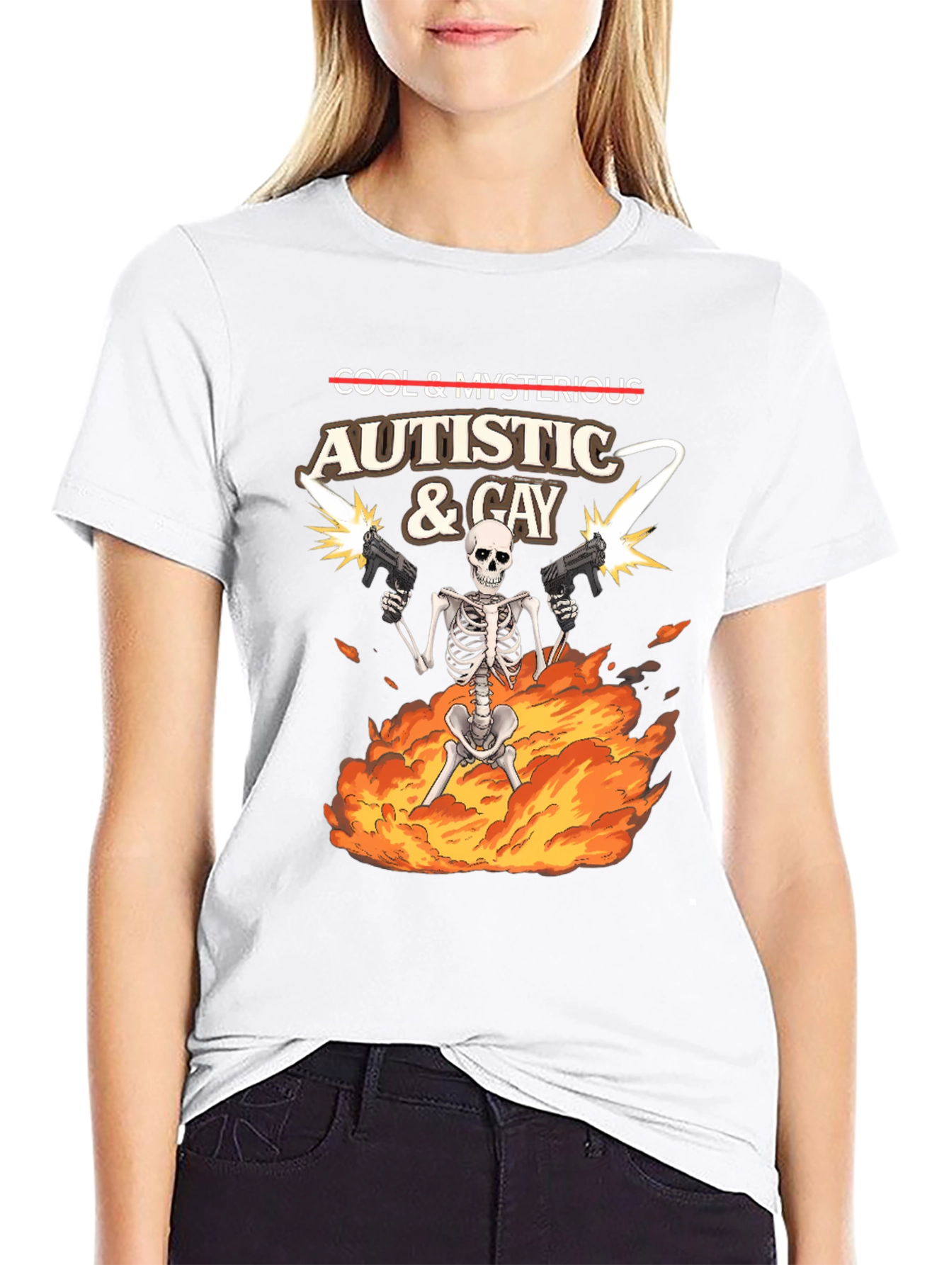 Autistic & Gay Skeleton T-Shirt