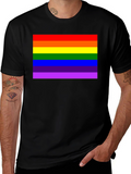 Rainbow Pride Graphic Tee - Black Cotton T-Shirt