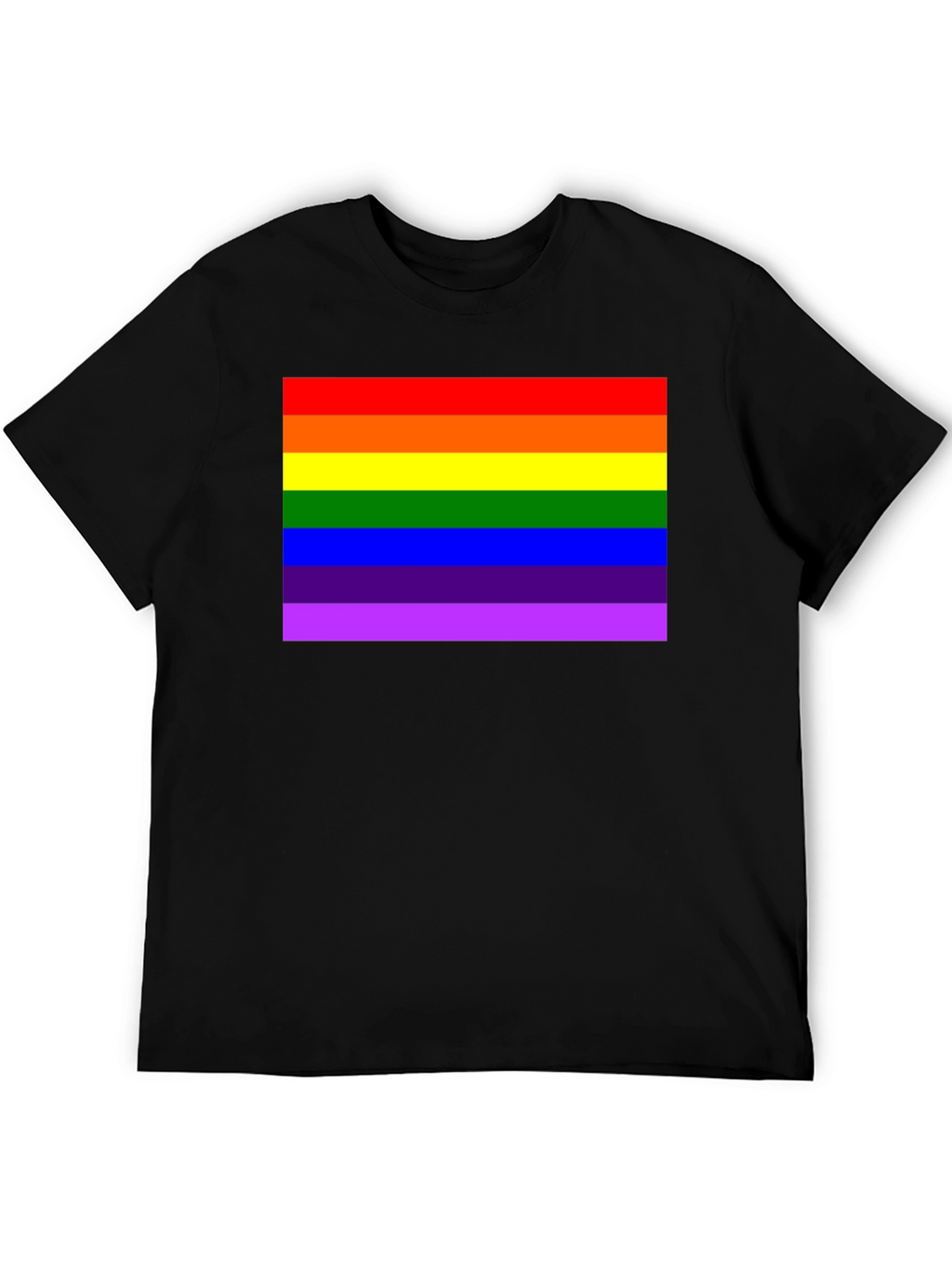 Rainbow Pride Graphic Tee - Black Cotton T-Shirt