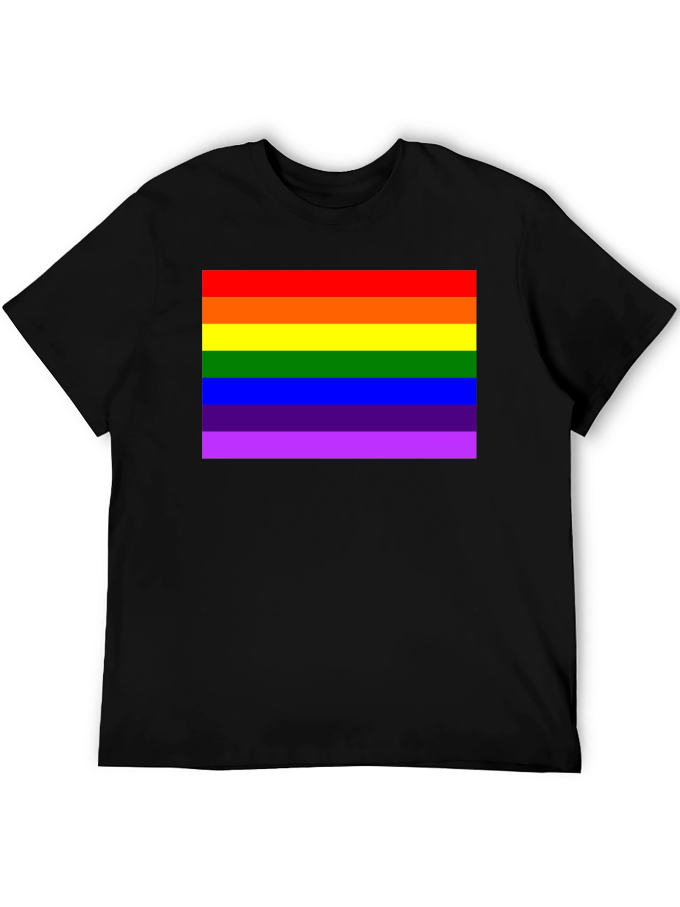 Rainbow Pride Graphic Tee - Black Cotton T-Shirt