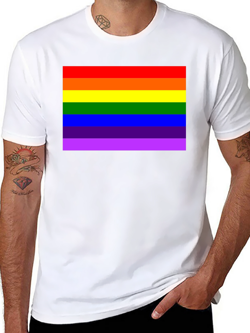 Rainbow Pride Graphic Tee - Black Cotton T-Shirt