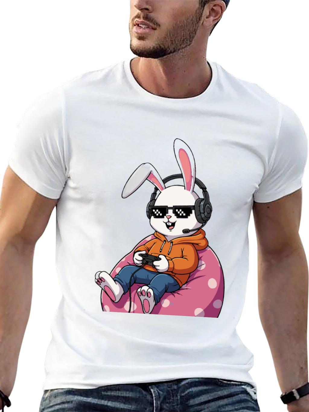 Gamer Bunny T-Shirt - Cool Graphic Tee