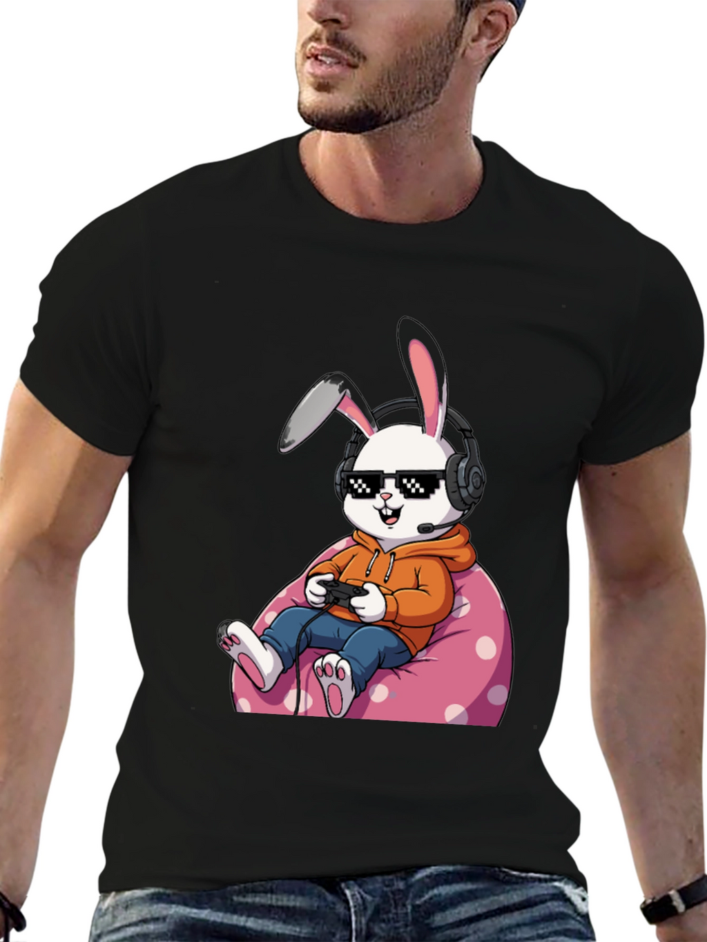 Gamer Bunny T-Shirt - Cool Graphic Tee