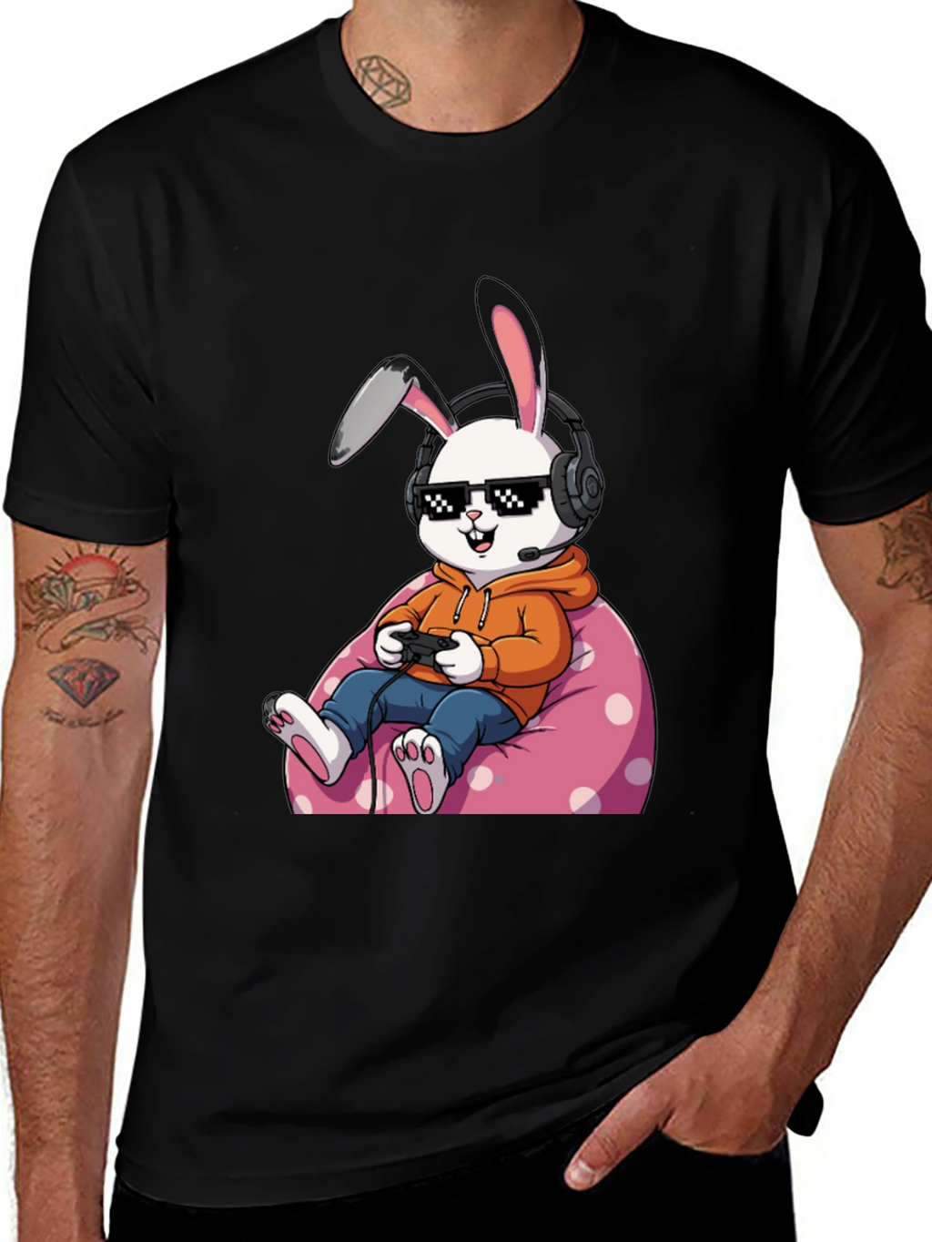 Gamer Bunny T-Shirt - Cool Graphic Tee