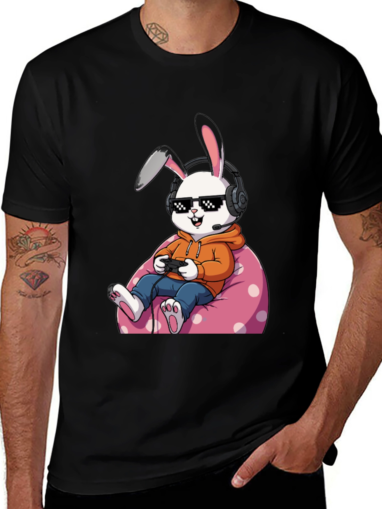 Gamer Bunny T-Shirt - Cool Graphic Tee