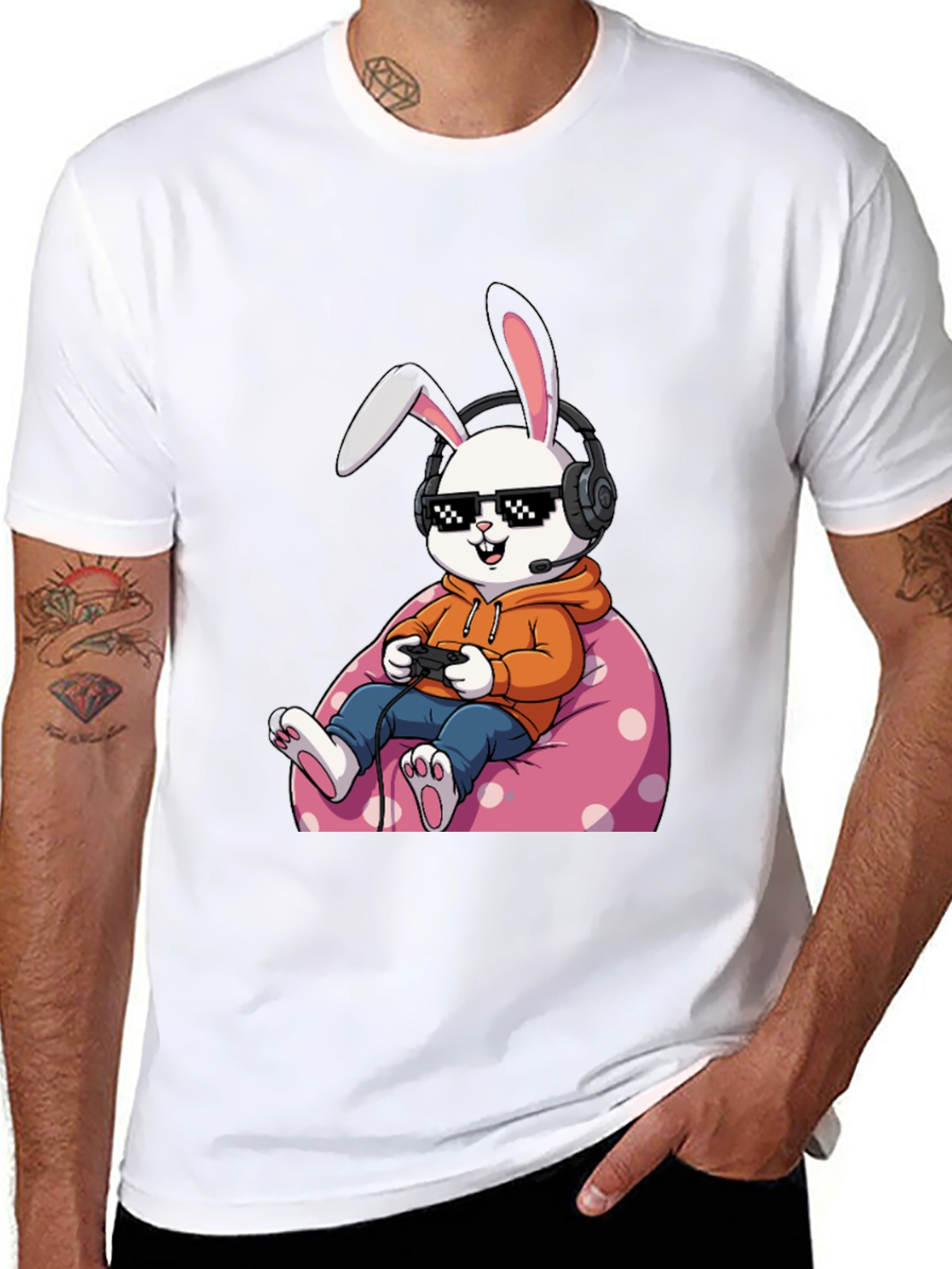 Gamer Bunny T-Shirt - Cool Graphic Tee