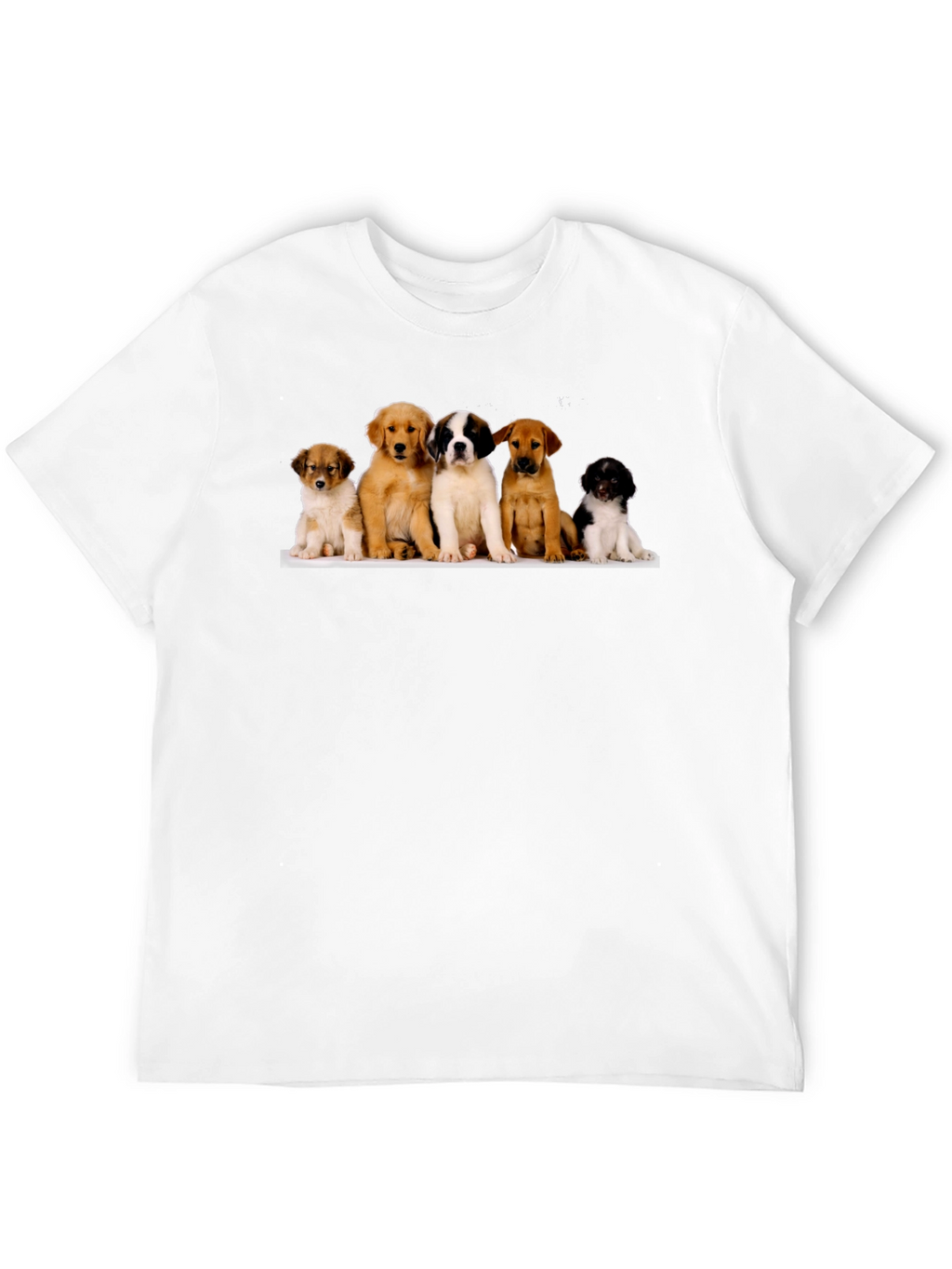 Puppy Pile T-Shirt - Black Cotton Blend