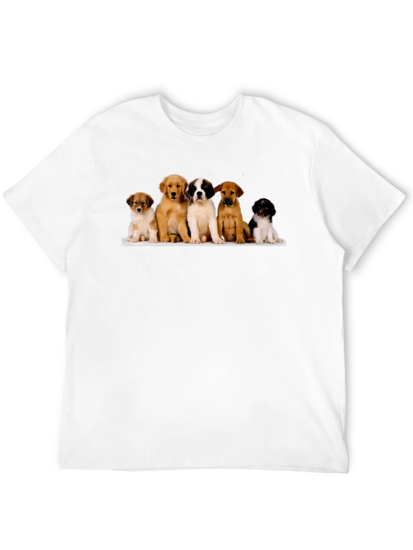 Puppy Pile T-Shirt - Black Cotton Blend