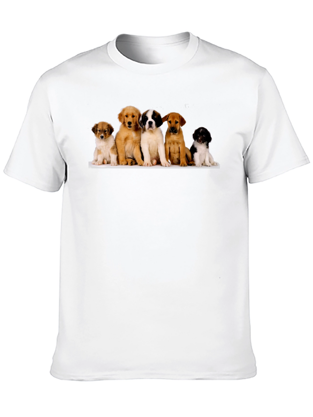 Puppy Pile T-Shirt - Black Cotton Blend