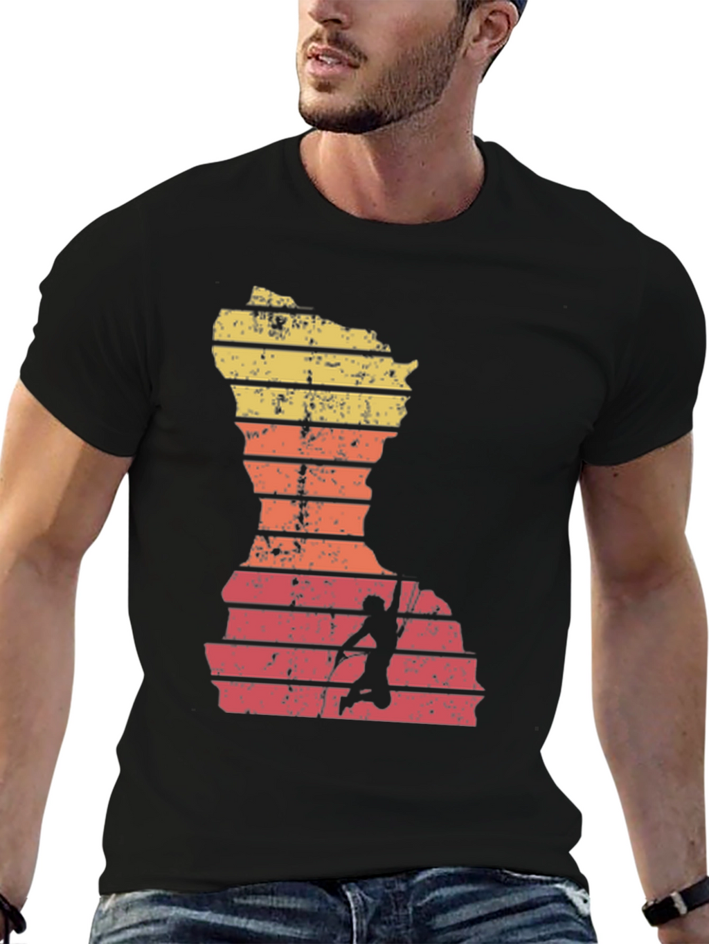 Retro Climber T-Shirt - Wisconsin Silhouette